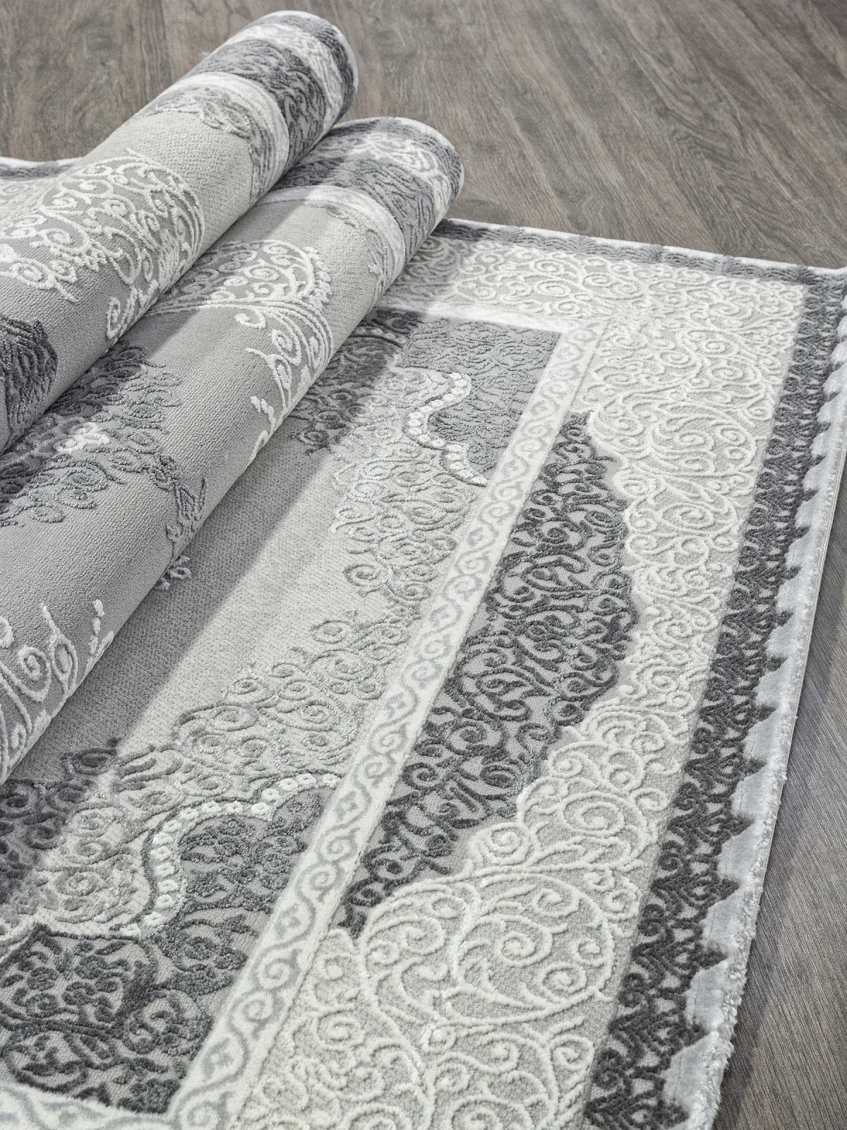 Классический ковер NENSI GL074G - GREY / GREY Heat-set Турция