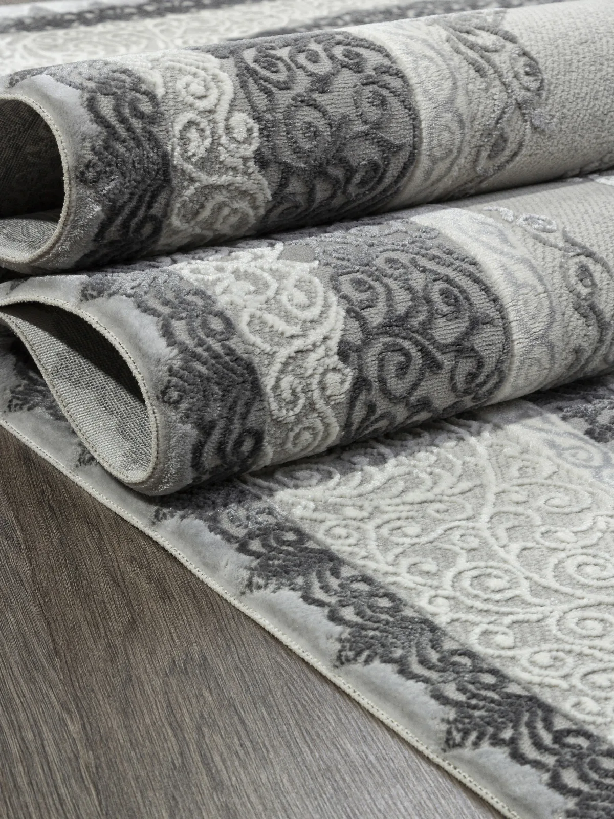 Классический ковер NENSI GL074G - GREY / GREY Heat-set Турция