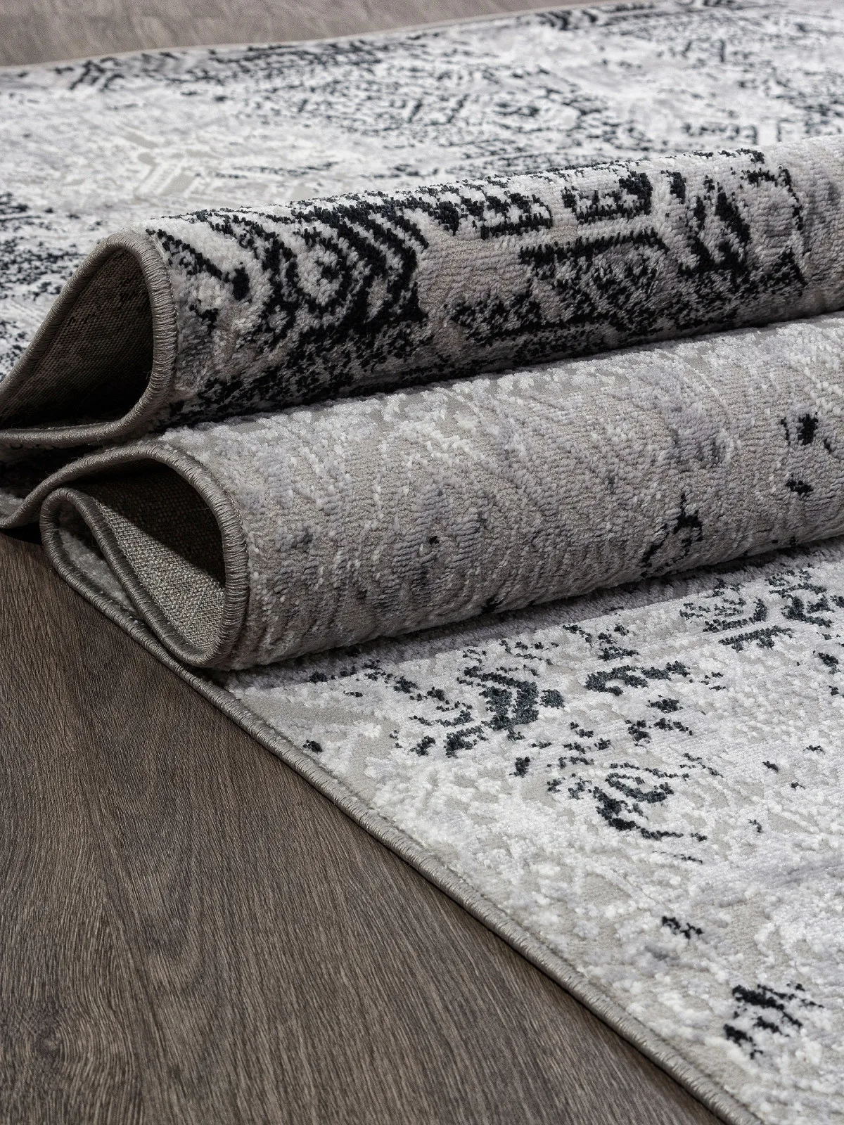 Винтажный ковер PALERMO F281 - DARK GRAY Heat-set Россия