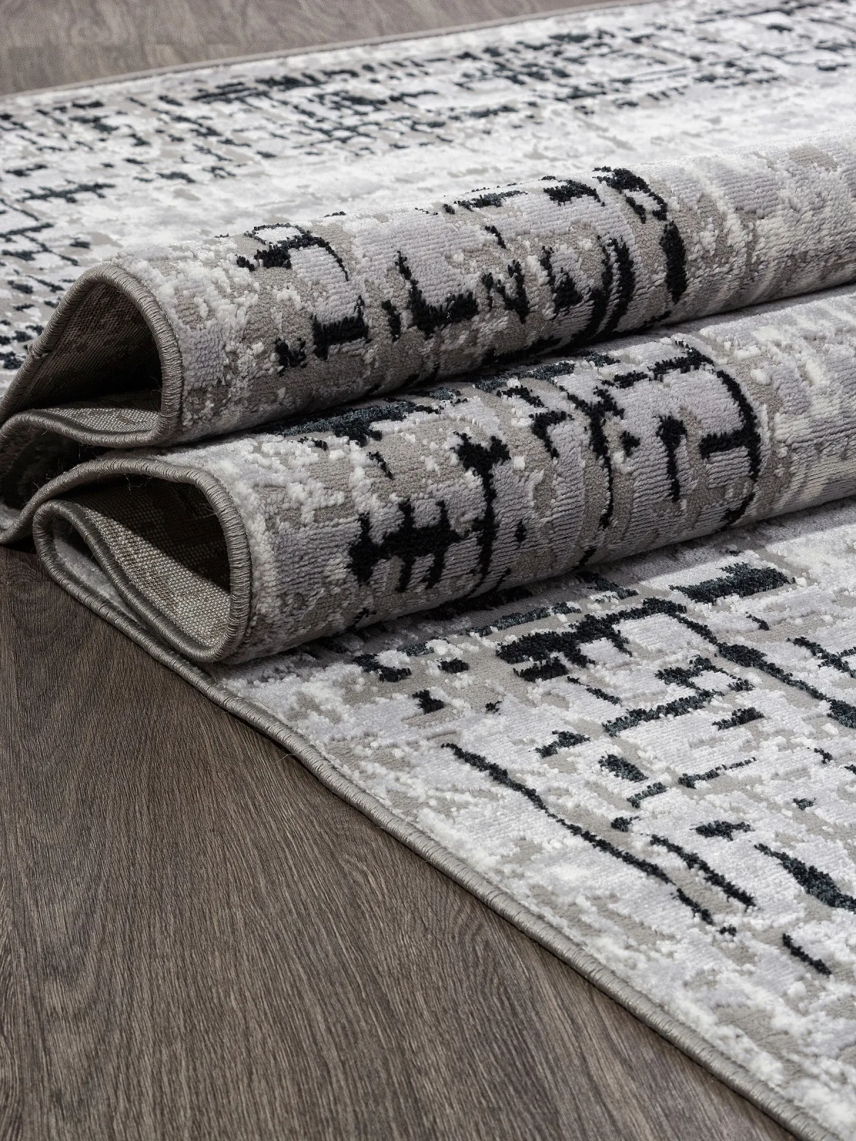 Современный ковер PALERMO F292 - DARK GRAY Heat-set Россия