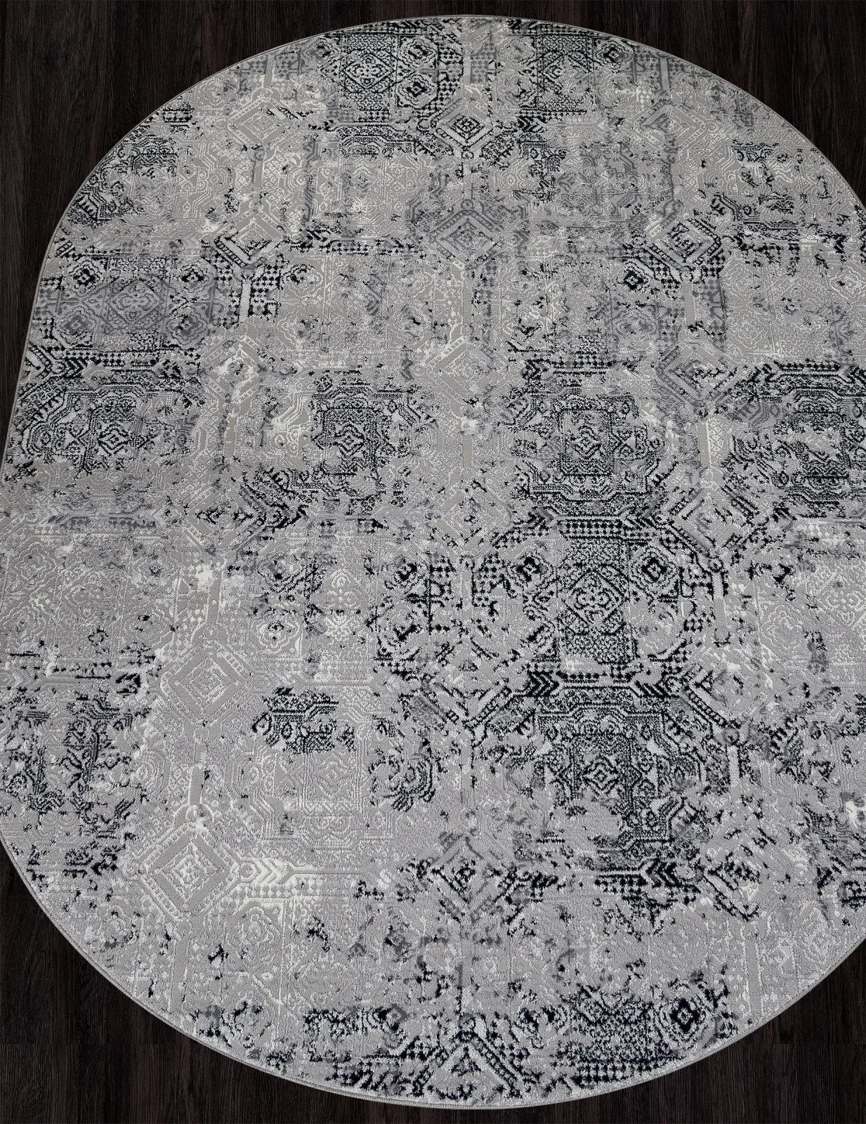 Винтажный ковер PALERMO F281 - DARK GRAY Heat-set Россия