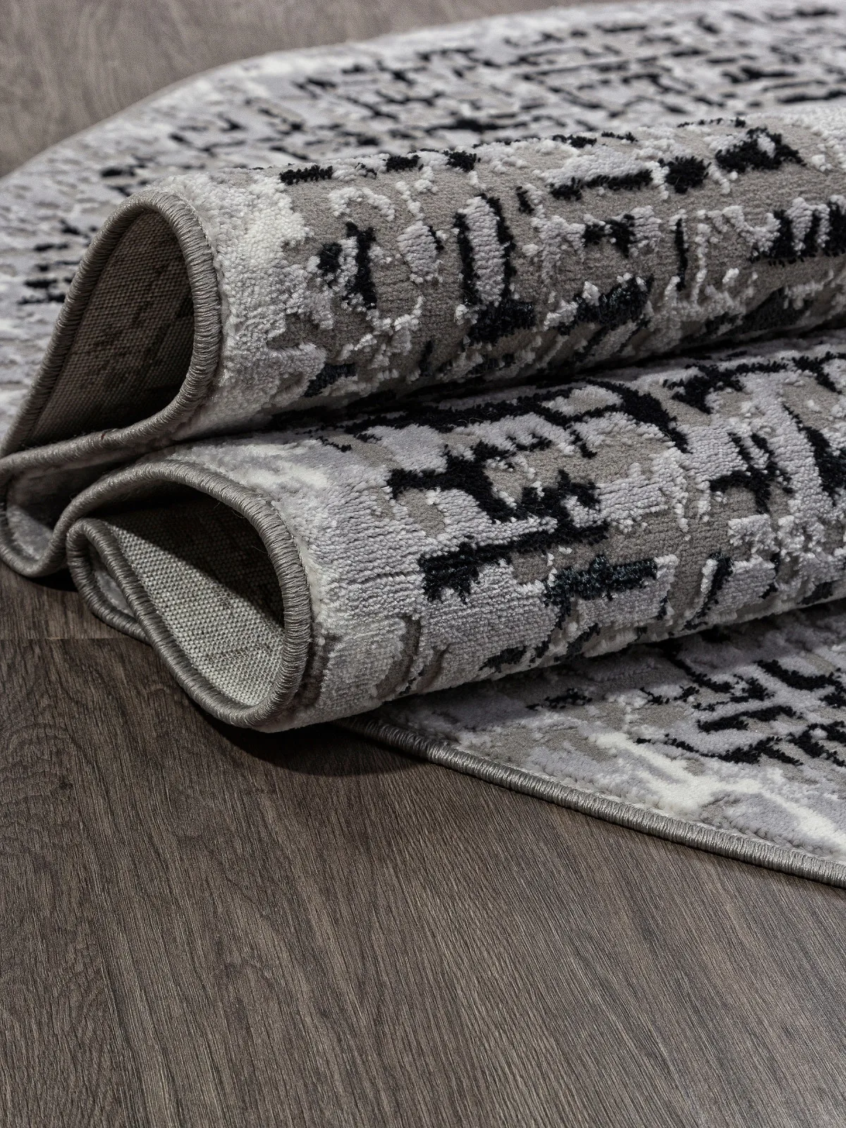 Современный ковер PALERMO F292 - DARK GRAY Heat-set Россия