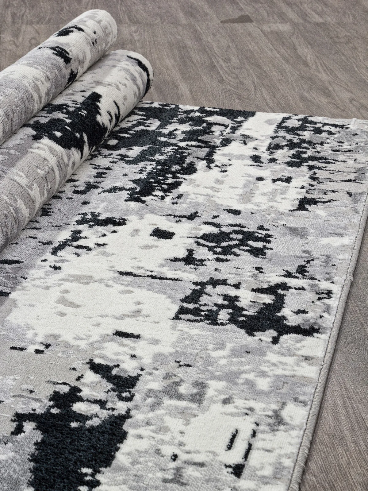 Современный ковер PALERMO F284 - DARK GRAY Heat-set Россия