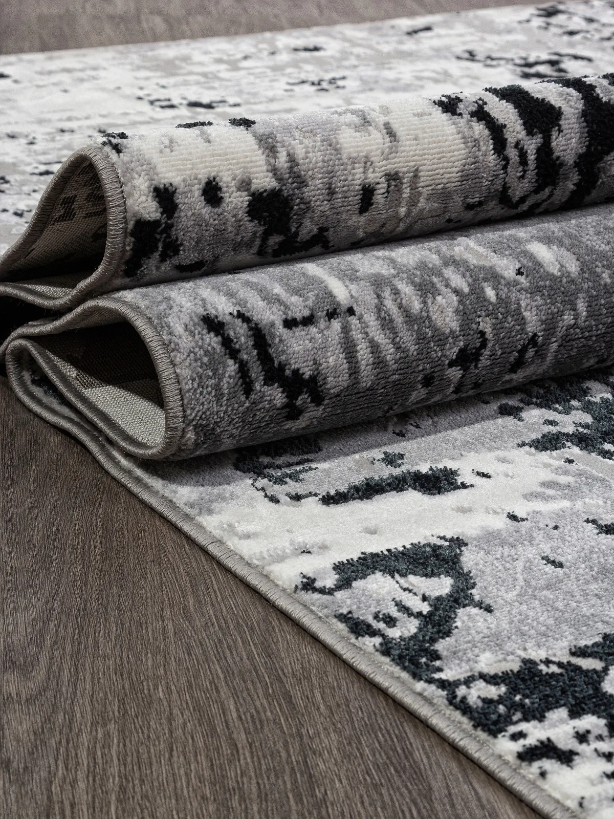 Современный ковер PALERMO F284 - DARK GRAY Heat-set Россия