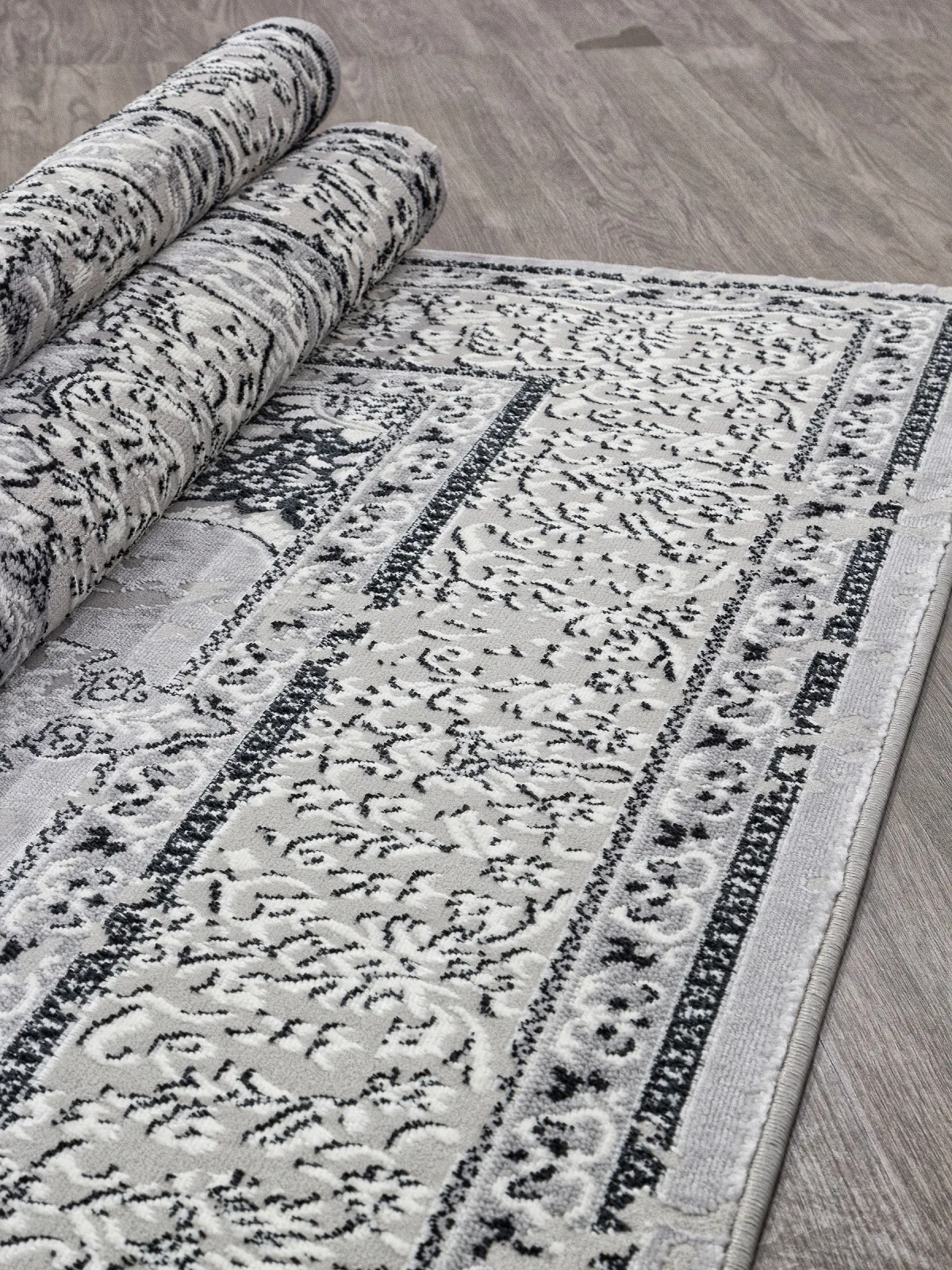 Классический ковер PALERMO F294 - DARK GRAY Heat-set Россия