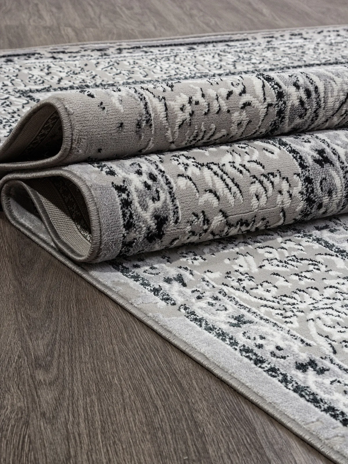 Классический ковер PALERMO F294 - DARK GRAY Heat-set Россия