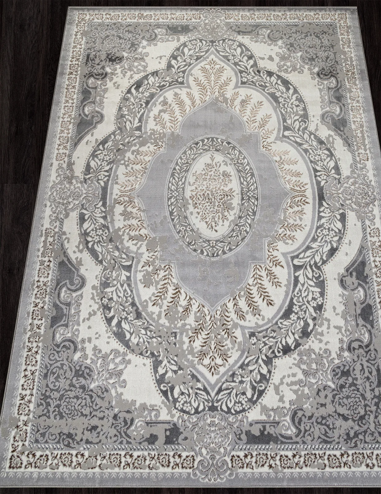 Классический ковер PALERMO F290 - GRAY-GREEN Heat-set Россия