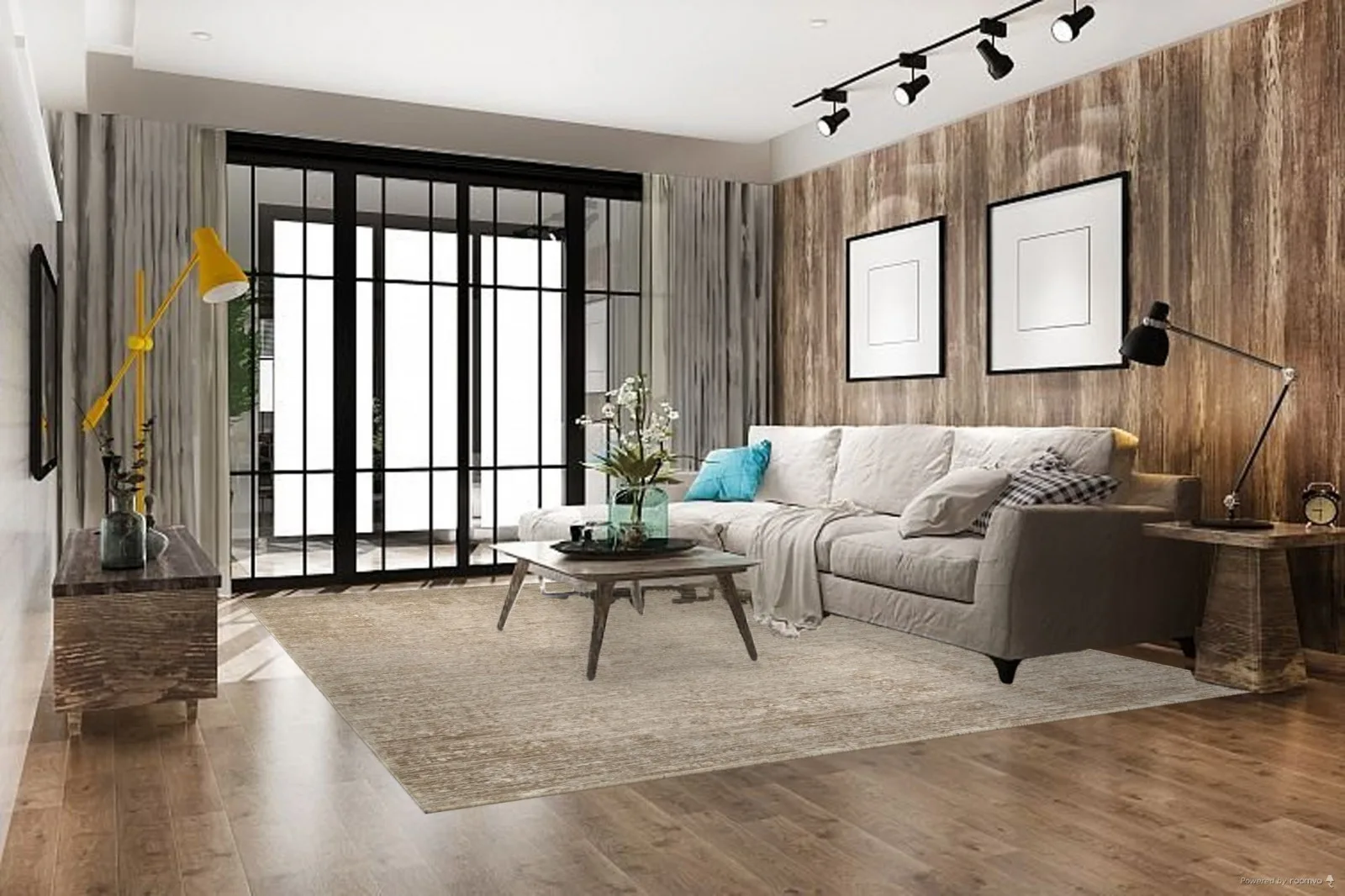 Современный ковер MEHENDI LB928A - GRAY полиэстер Турция