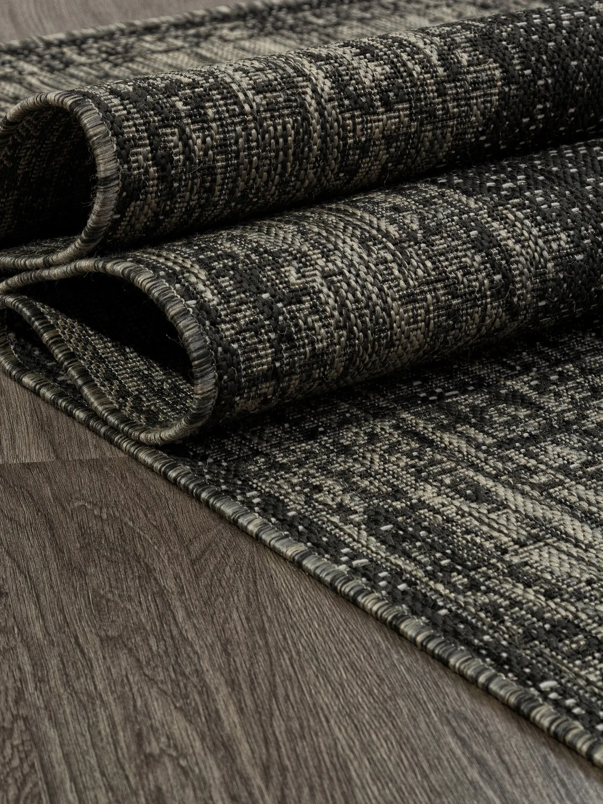 Современная циновка KAIR S129 - BLACK-GRAY полипропилен Россия