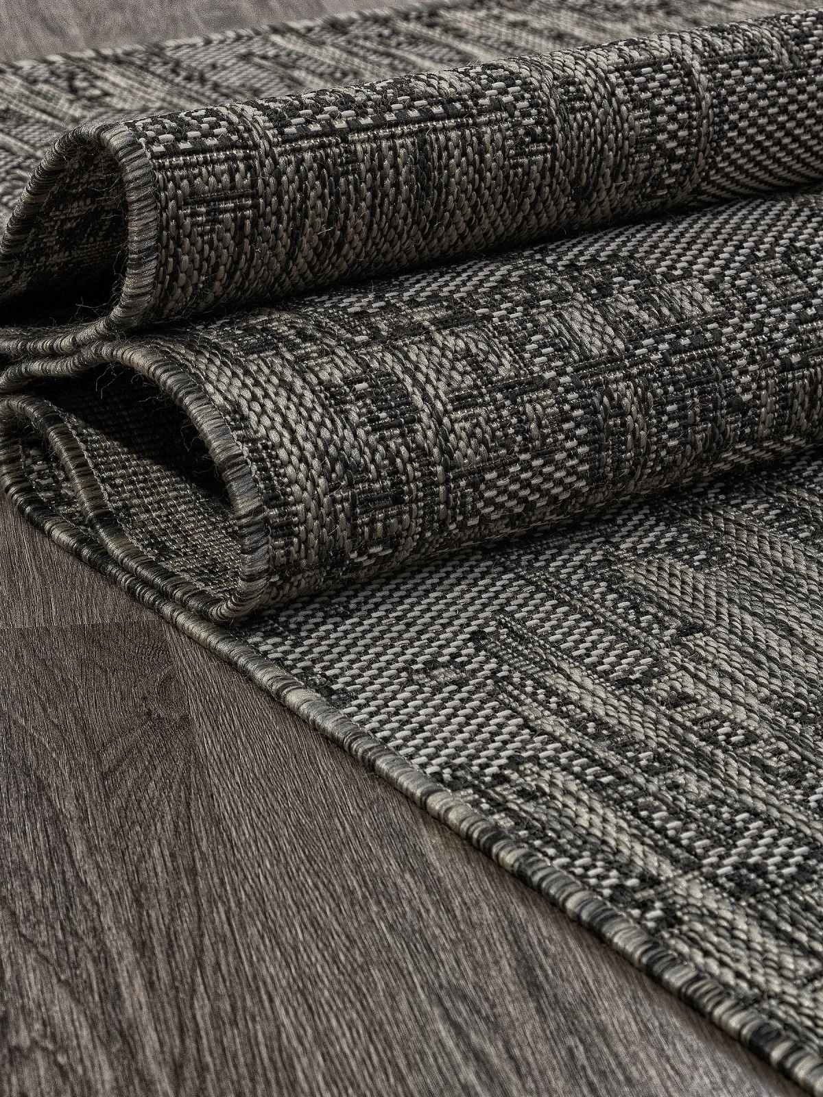 Современная циновка KAIR S144 - BLACK-GRAY полипропилен Россия