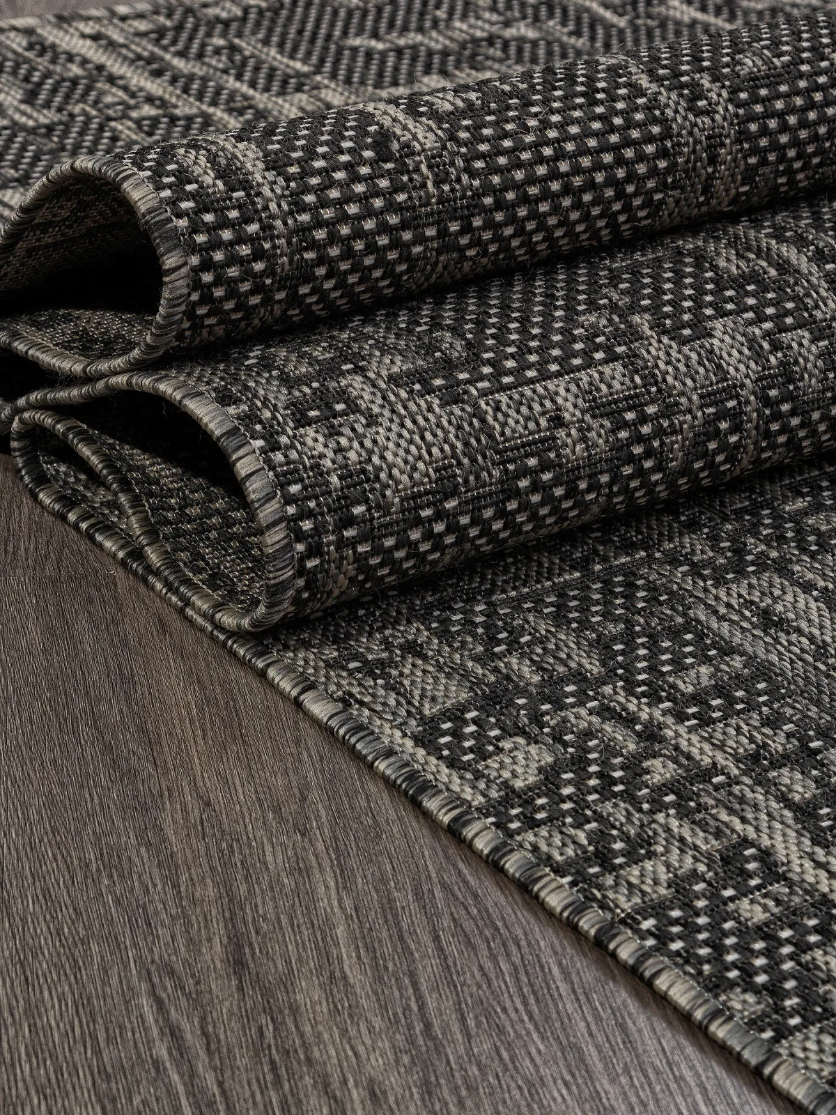 Современная циновка KAIR S136 - BLACK-GRAY полипропилен Россия