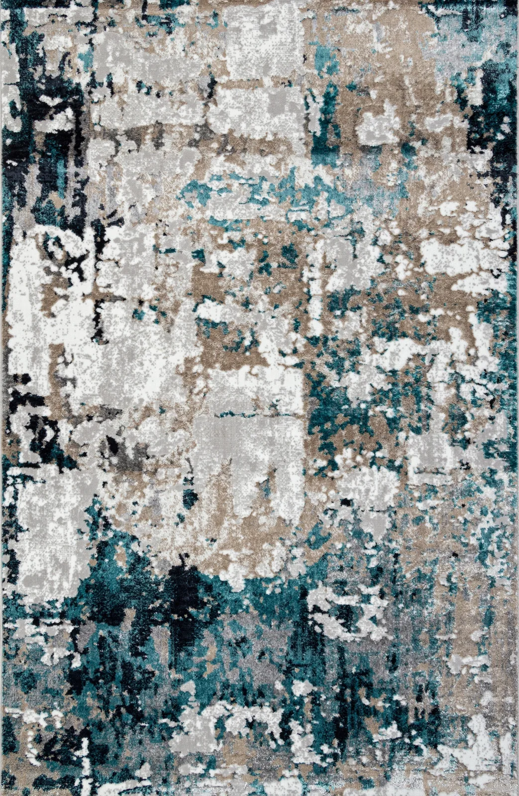 Современный ковер PARADIZE 01632A - GREY / TURQUOISE полиэстер Турция