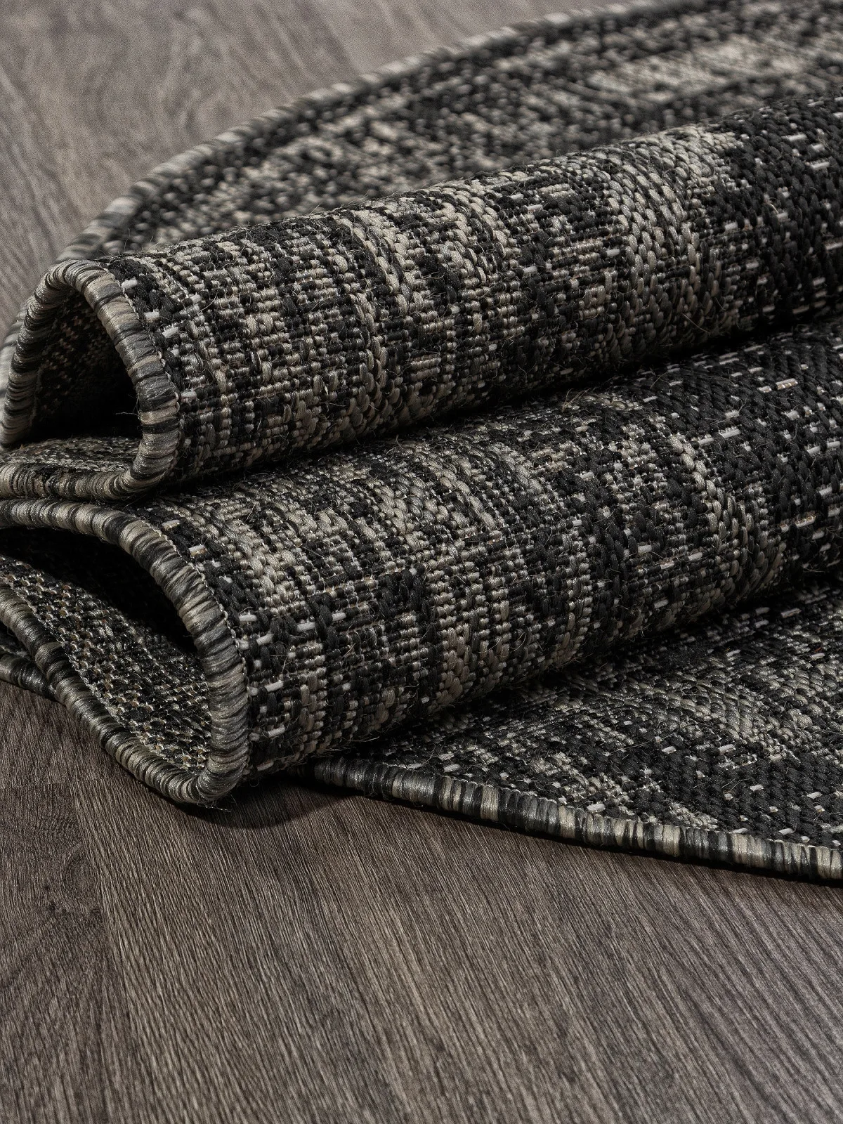 Современная циновка KAIR S129 - BLACK-GRAY полипропилен Россия