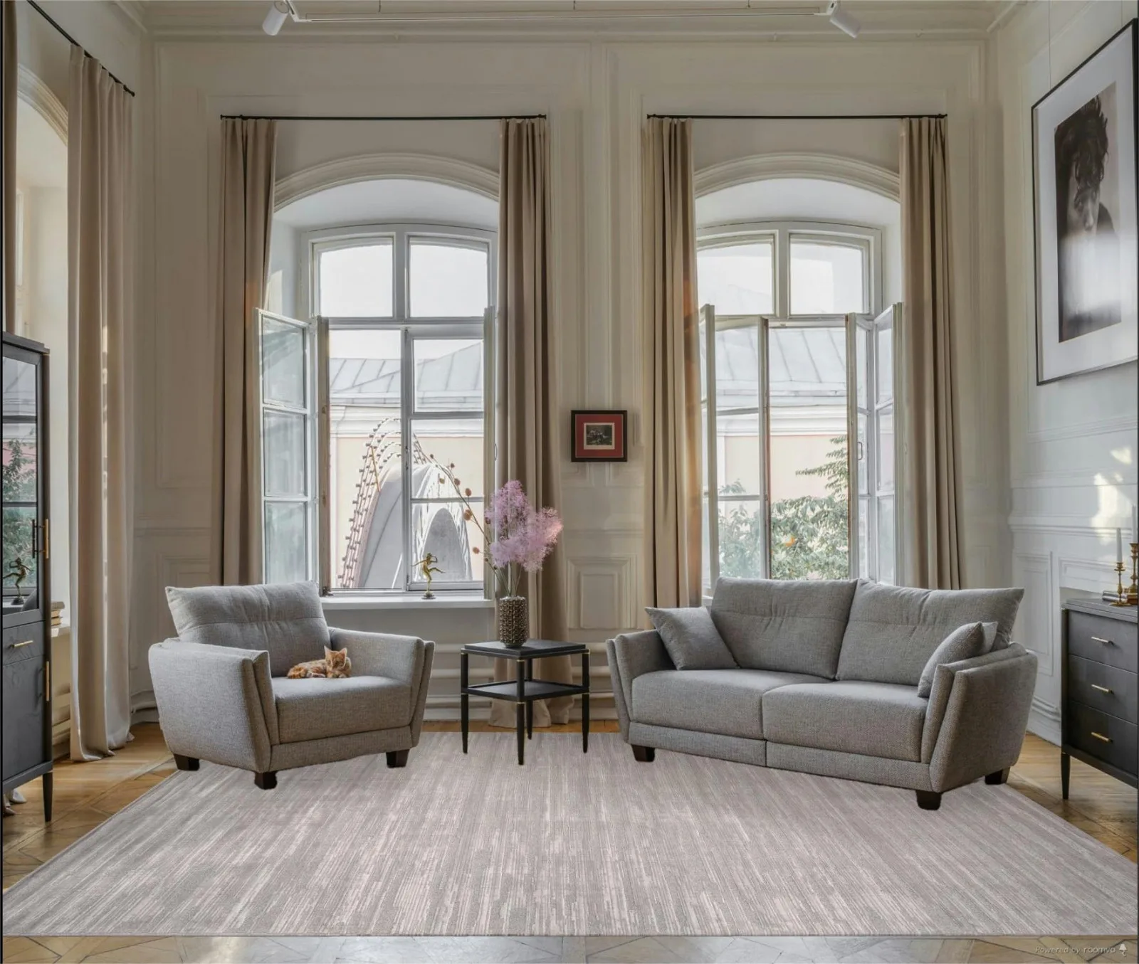 Современный ковер DIOS F441 - GRAY Heat-set Россия
