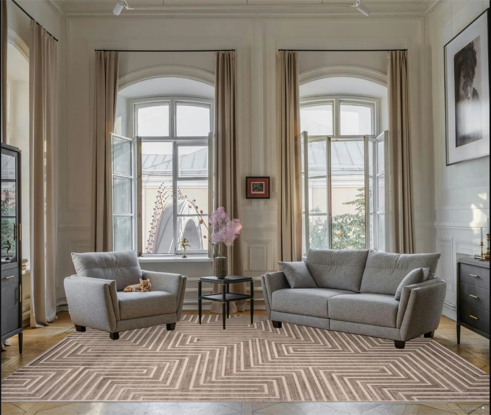 Современный ковер DIOS F412 - BEIGE Heat-set Россия