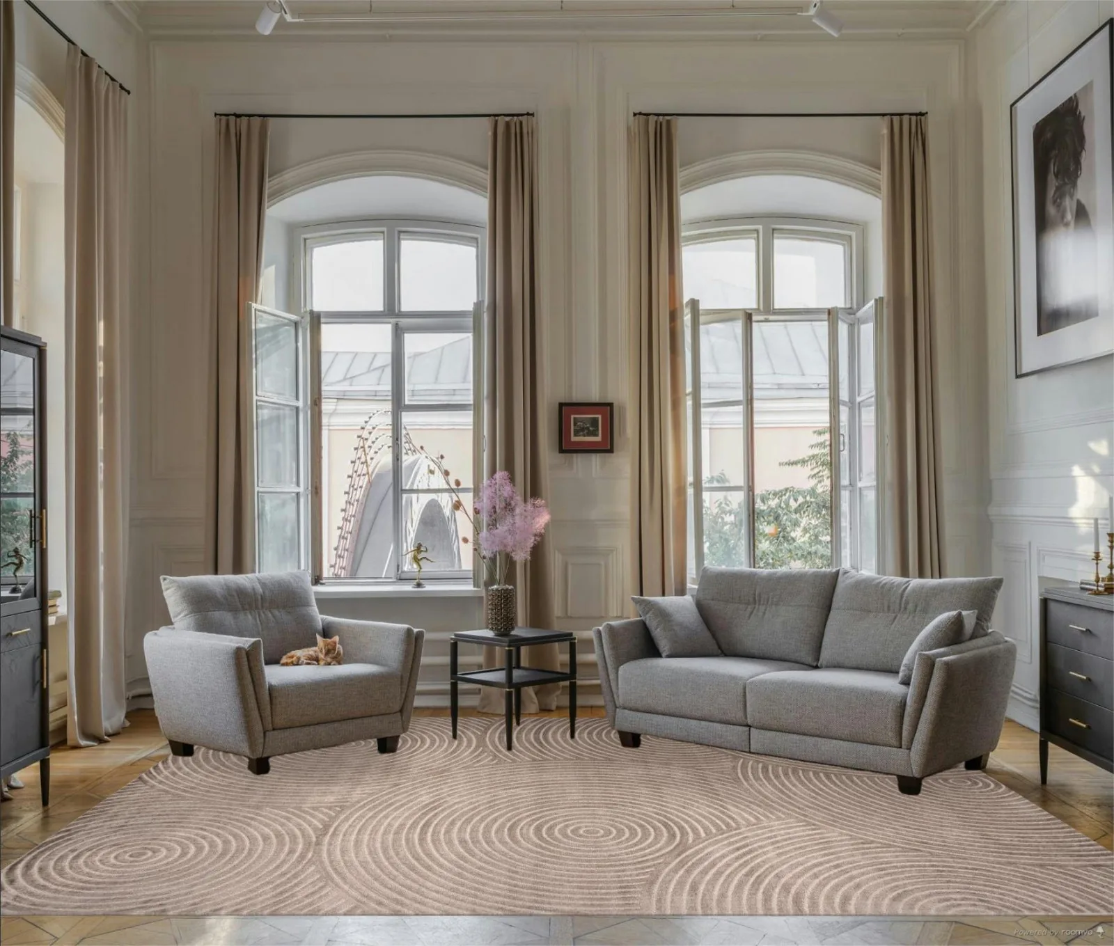 Современный ковер DIOS F410 - BEIGE Heat-set Россия