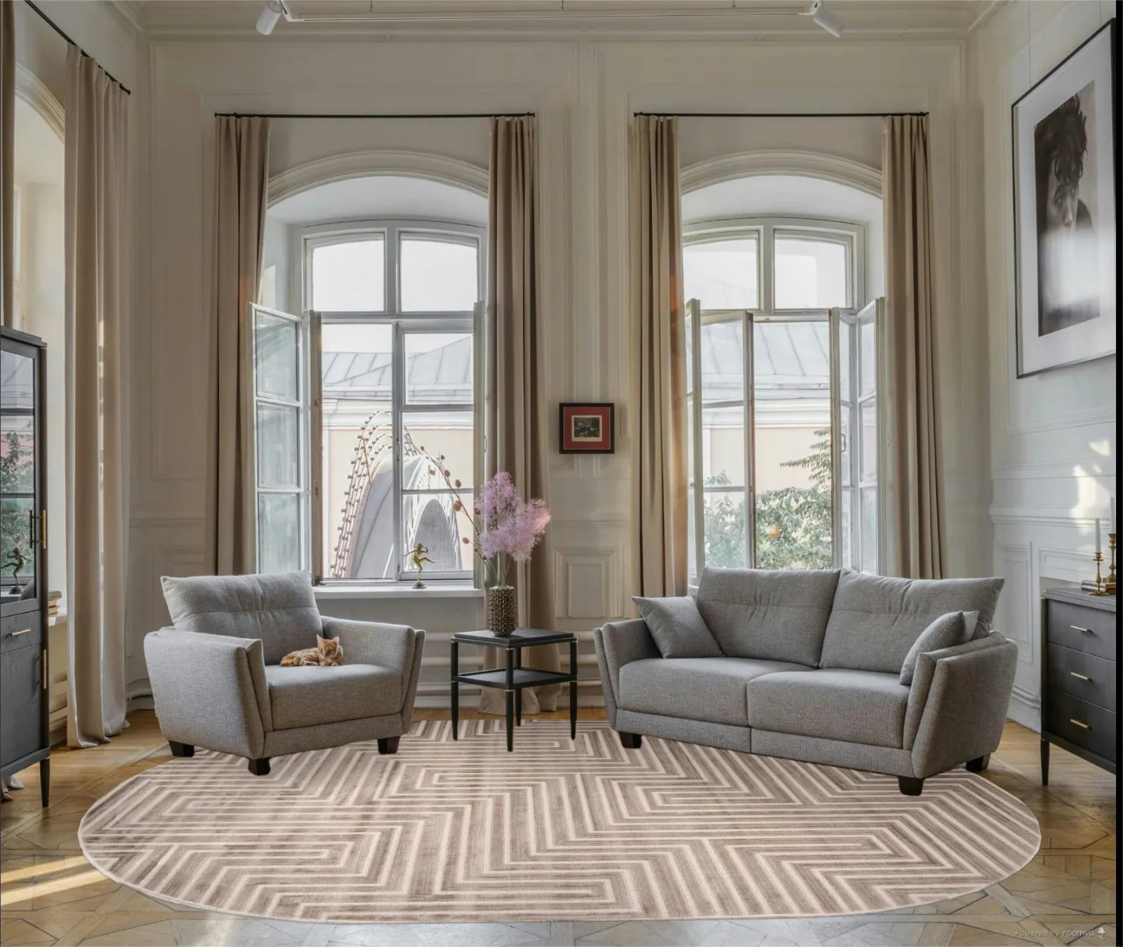 Современный ковер DIOS F412 - BEIGE Heat-set Россия