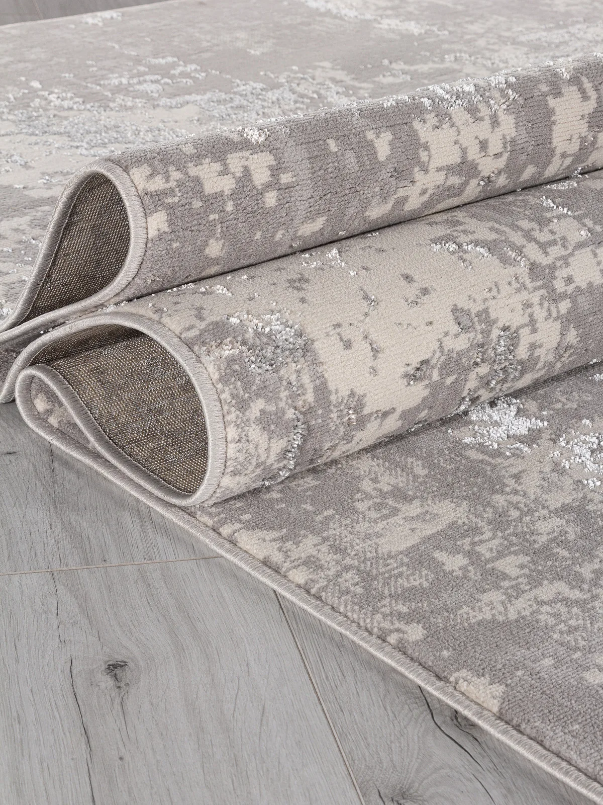 Современный ковер LIMAN F477 - GRAY-BEIGE полиэстер Россия
