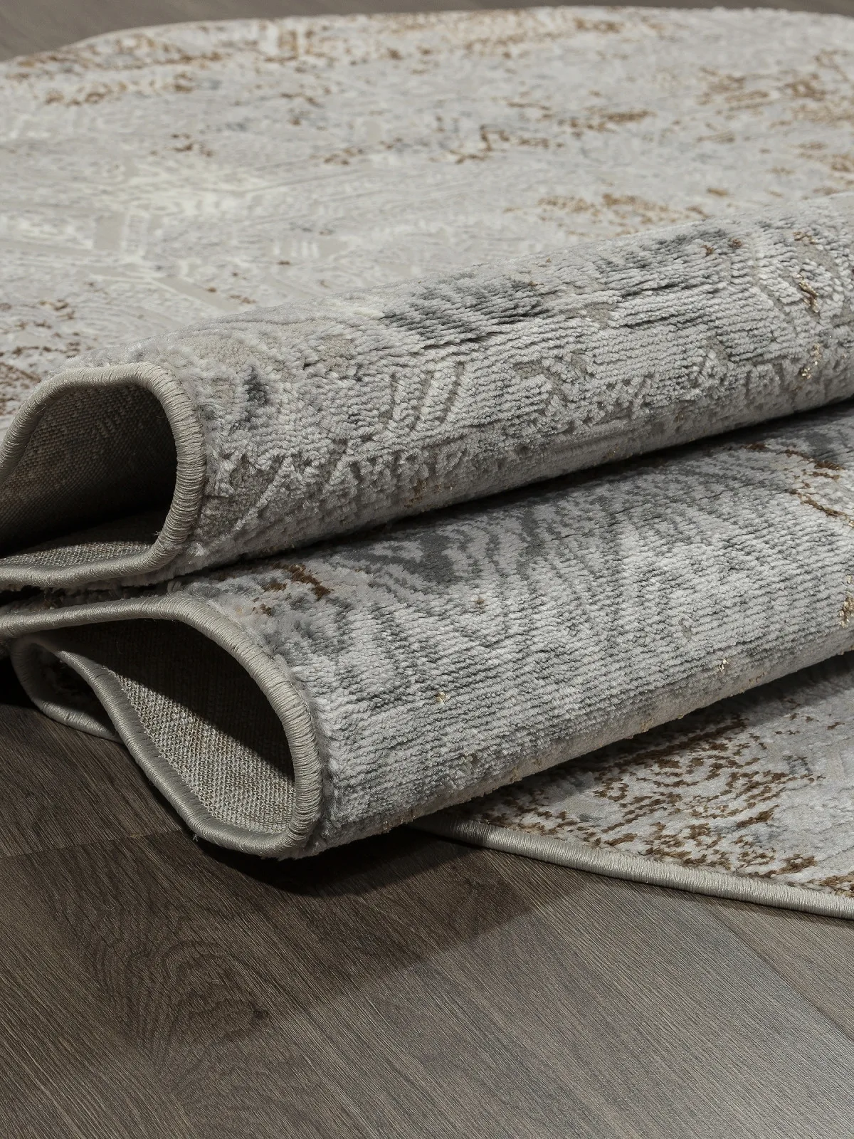 Винтажный ковер PALERMO F281 - GRAY-GREEN Heat-set Россия