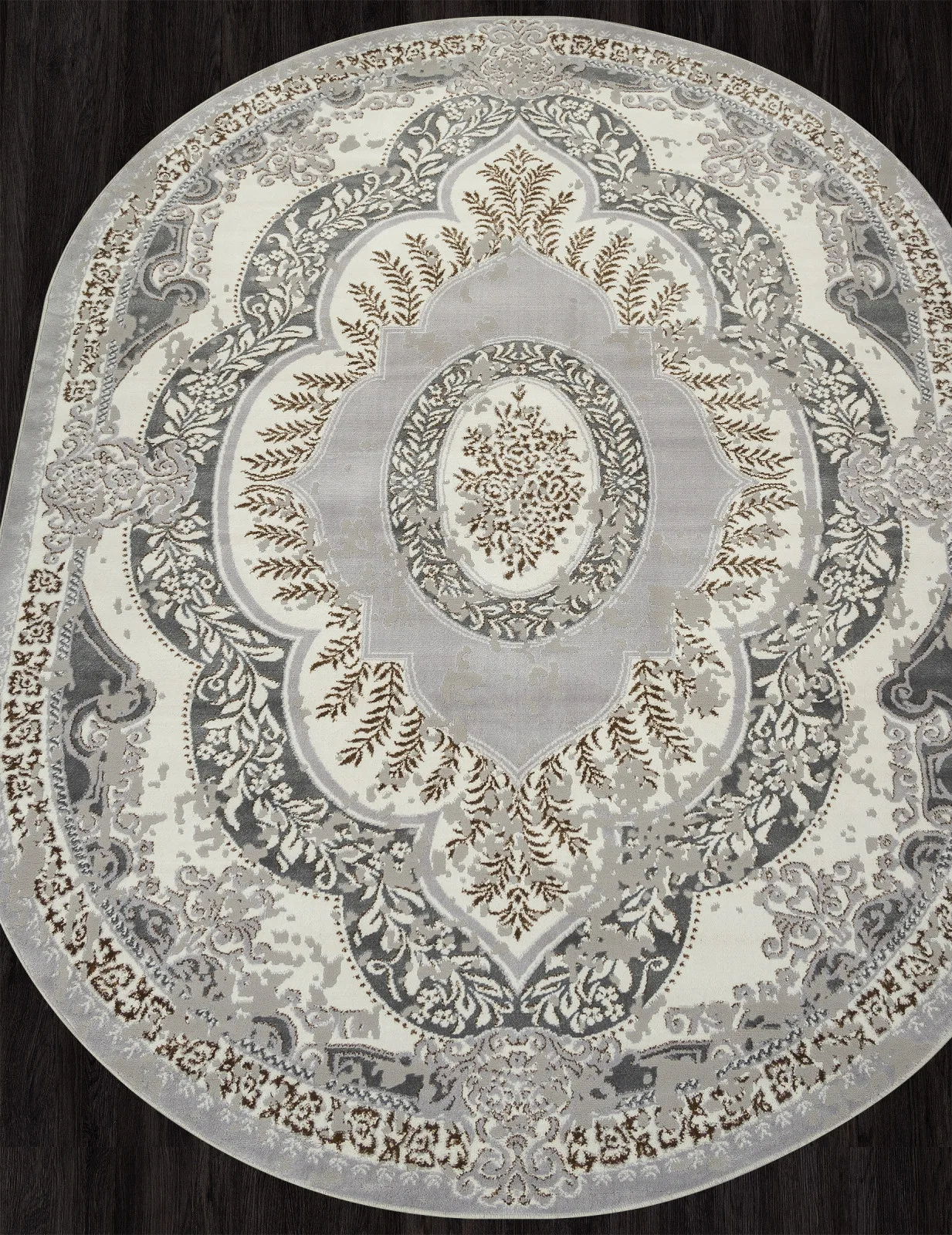 Классический ковер PALERMO F290 - GRAY-GREEN Heat-set Россия