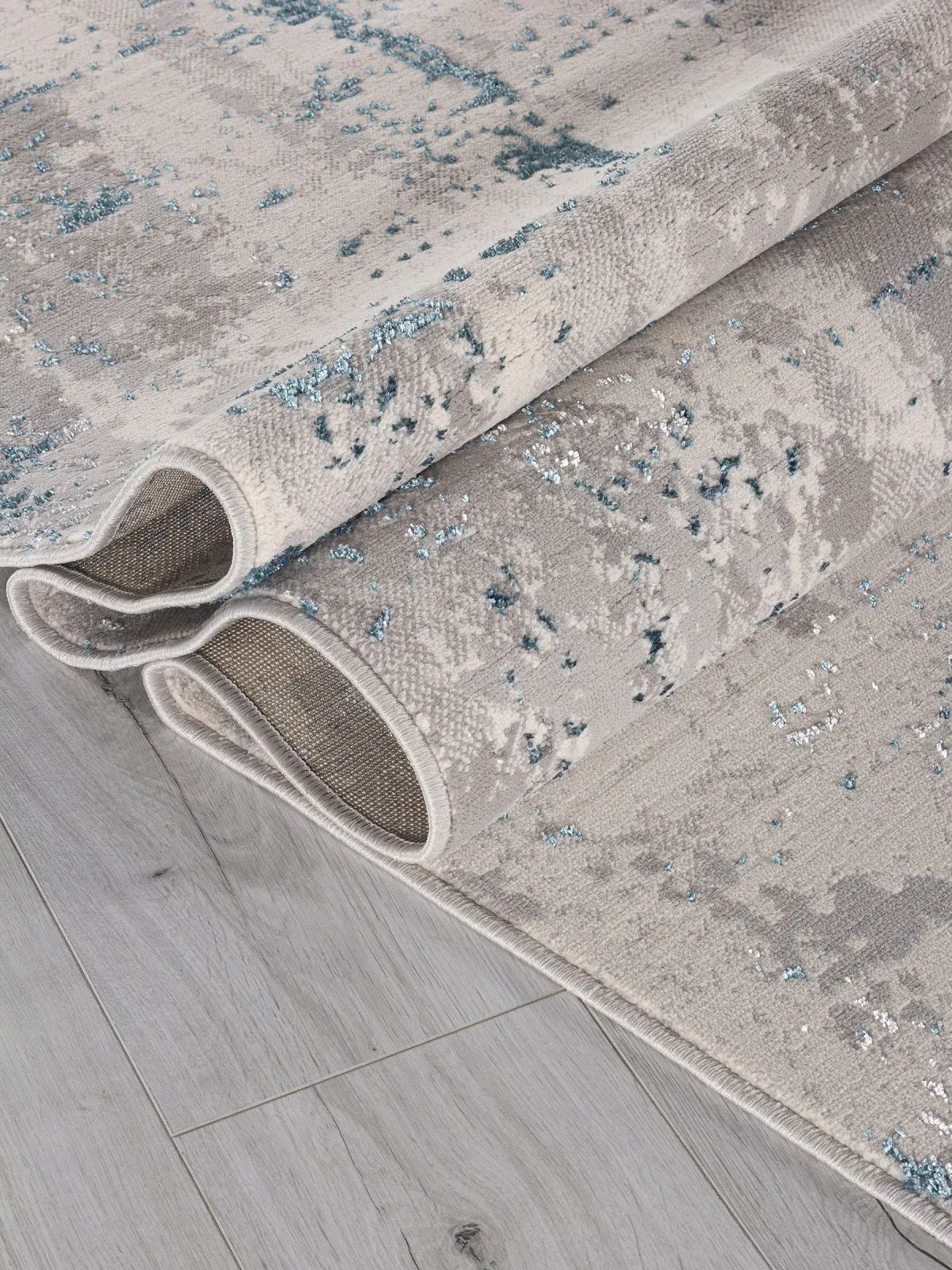 Современный ковер LIMAN F169 - CREAM-D.BLUE из полиэстера Россия