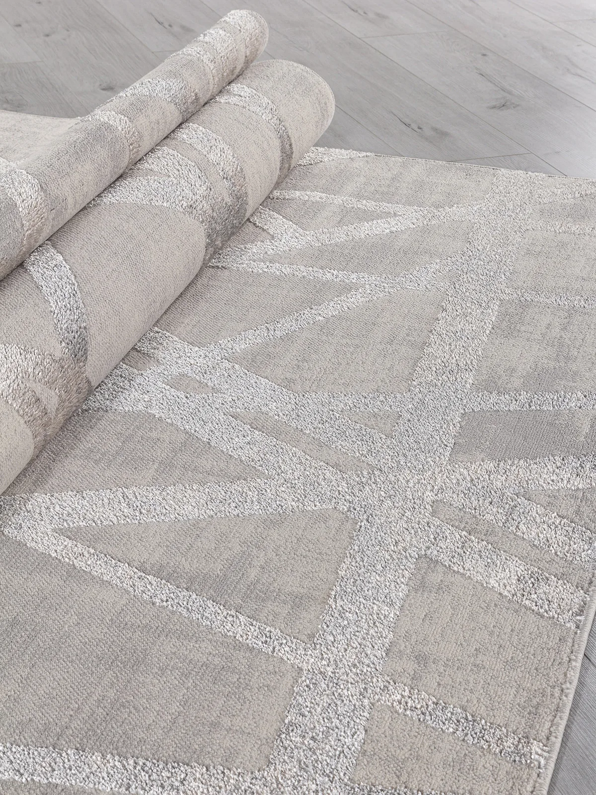 Современный ковер LIMAN F478 - GRAY-BEIGE полиэстер Россия