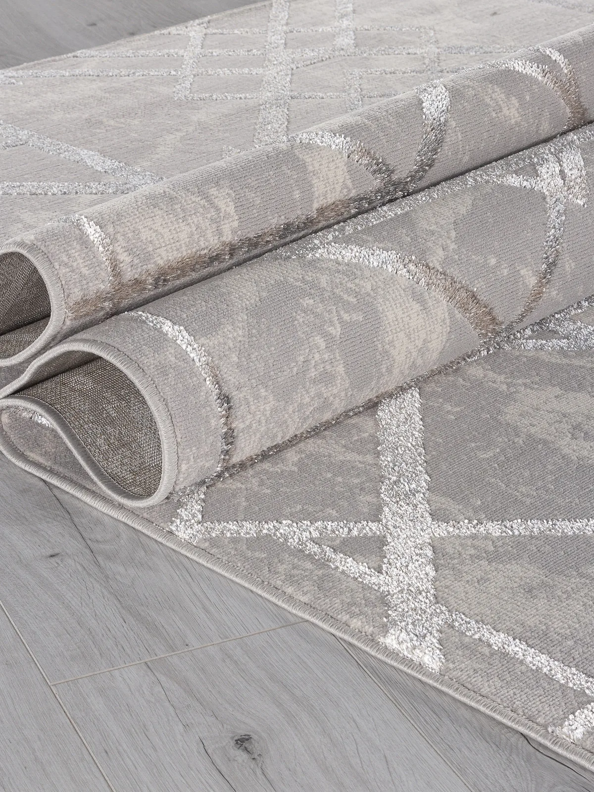 Современный ковер LIMAN F480 - GRAY-BEIGE полиэстер Россия