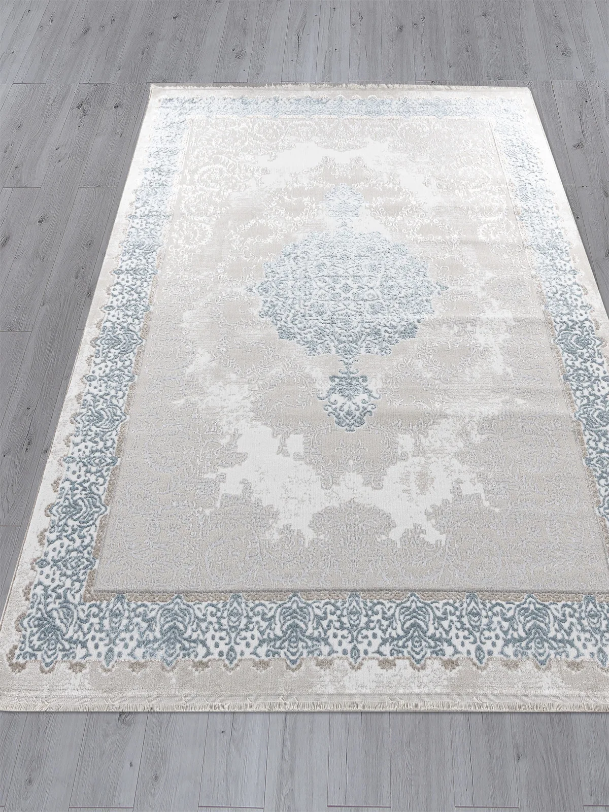 Классический ковер EFSAN L270A - CREAM SHRINK / BLUE FDY полиэстер Турция