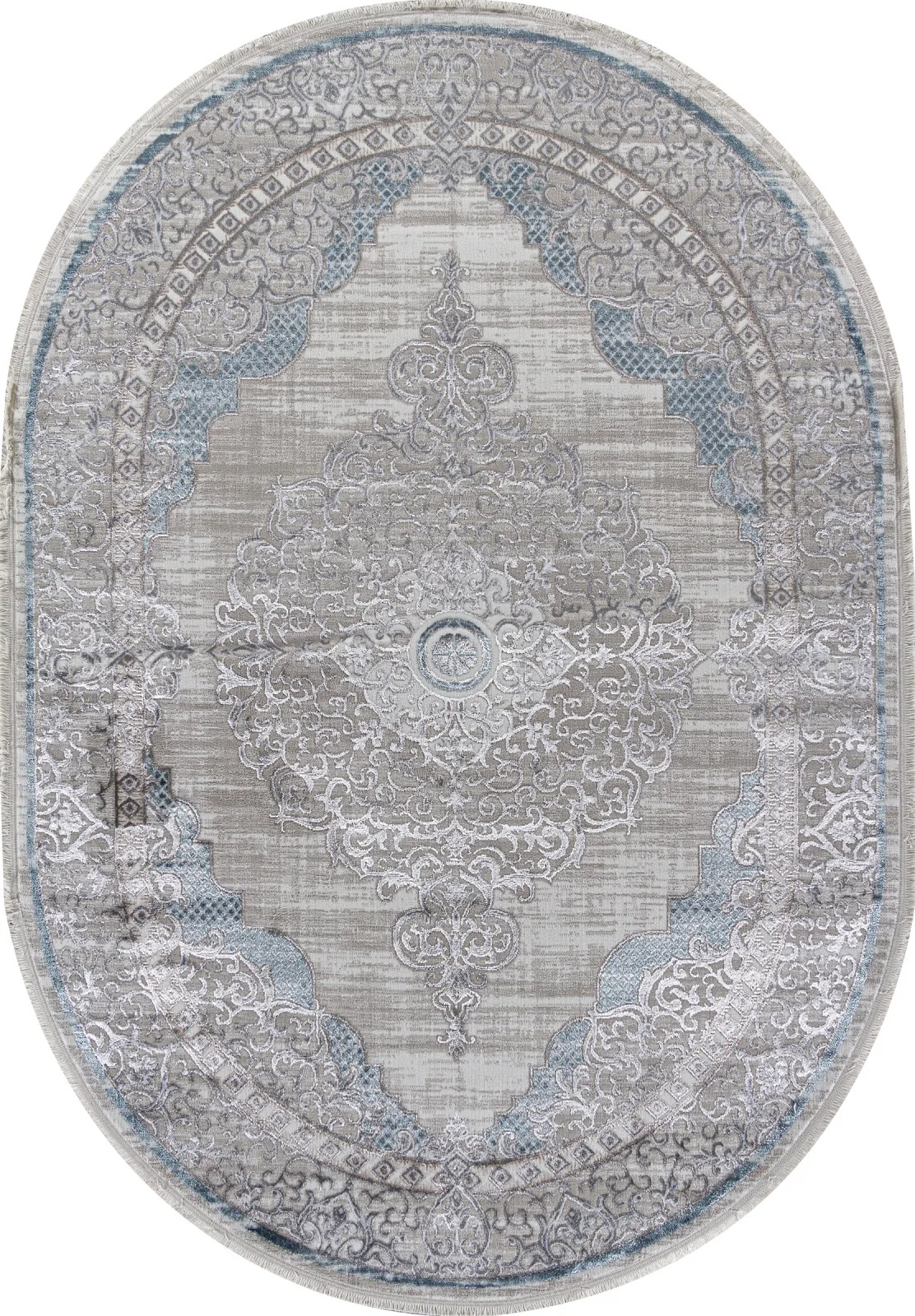 Классический ковер EFSAN L279A - CREAM SHRINK / BLUE FDY полиэстер Турция