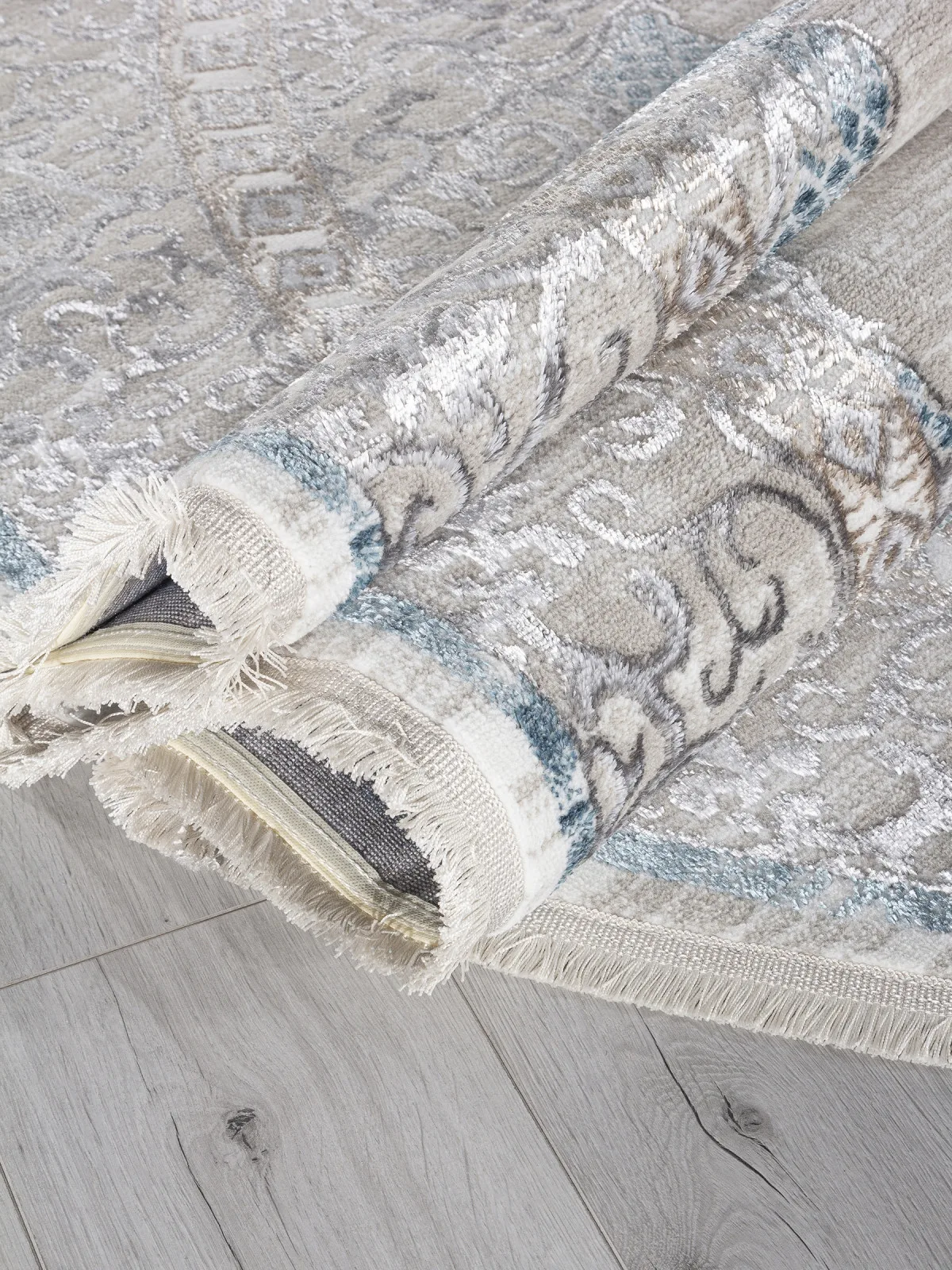 Классический ковер EFSAN L279A - CREAM SHRINK / BLUE FDY полиэстер Турция