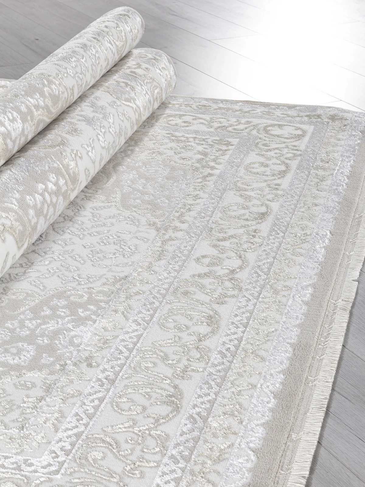 Классический ковер EFSAN Q011A - BEIGE SHRINK / BEIGE FDY полиэстер Турция