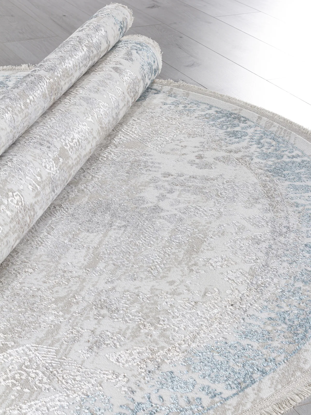 Винтажный ковер EFSAN L252A - CREAM SHRINK / BLUE FDY полиэстер Турция