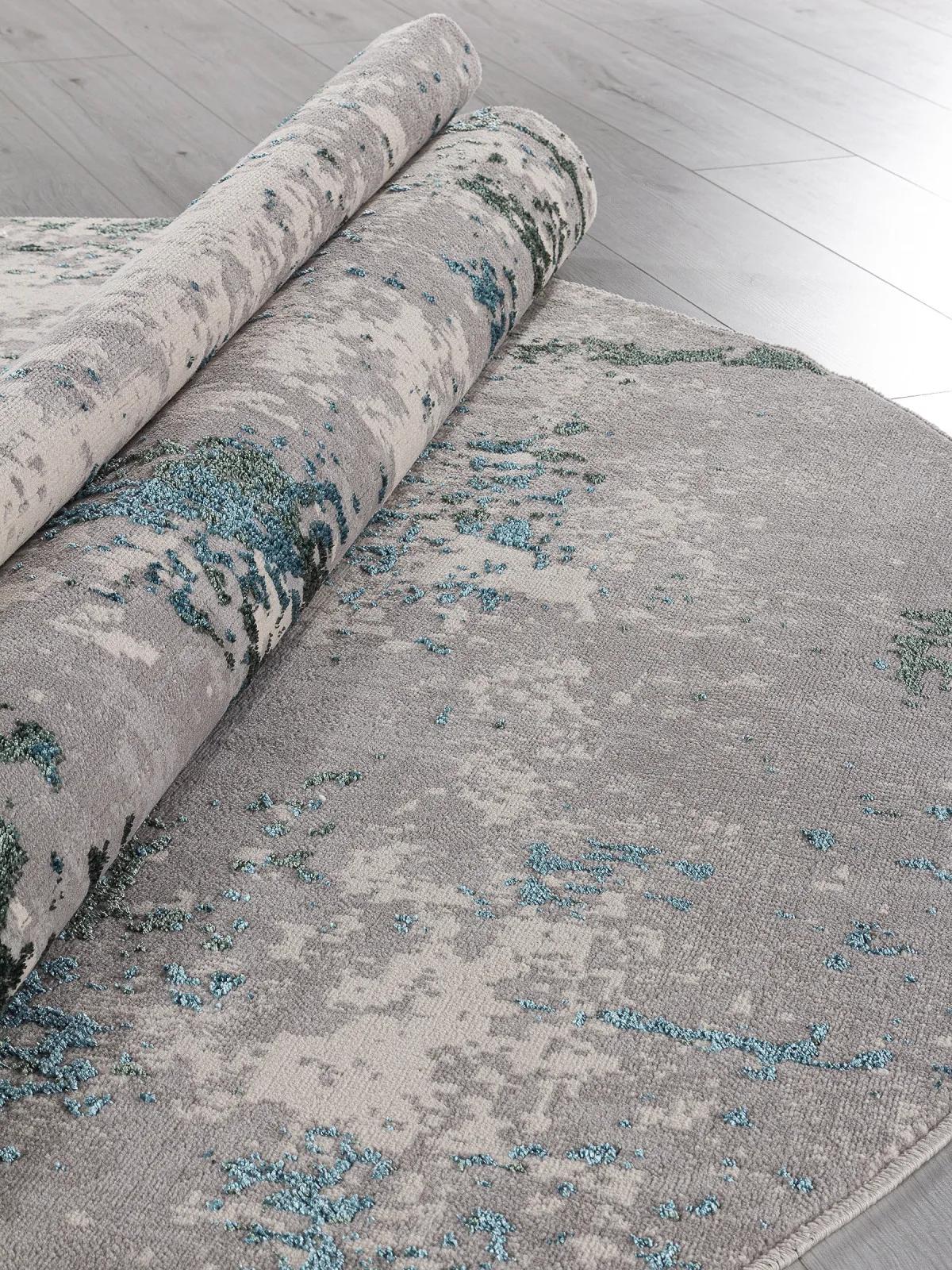 Современный ковер LIMAN F477 - GRAY-BLUE полиэстер Россия