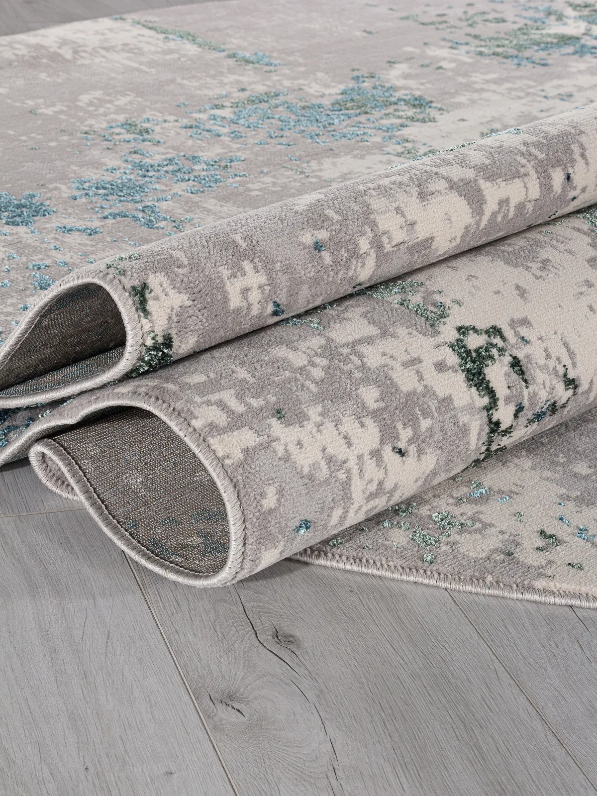 Современный ковер LIMAN F477 - GRAY-BLUE полиэстер Россия