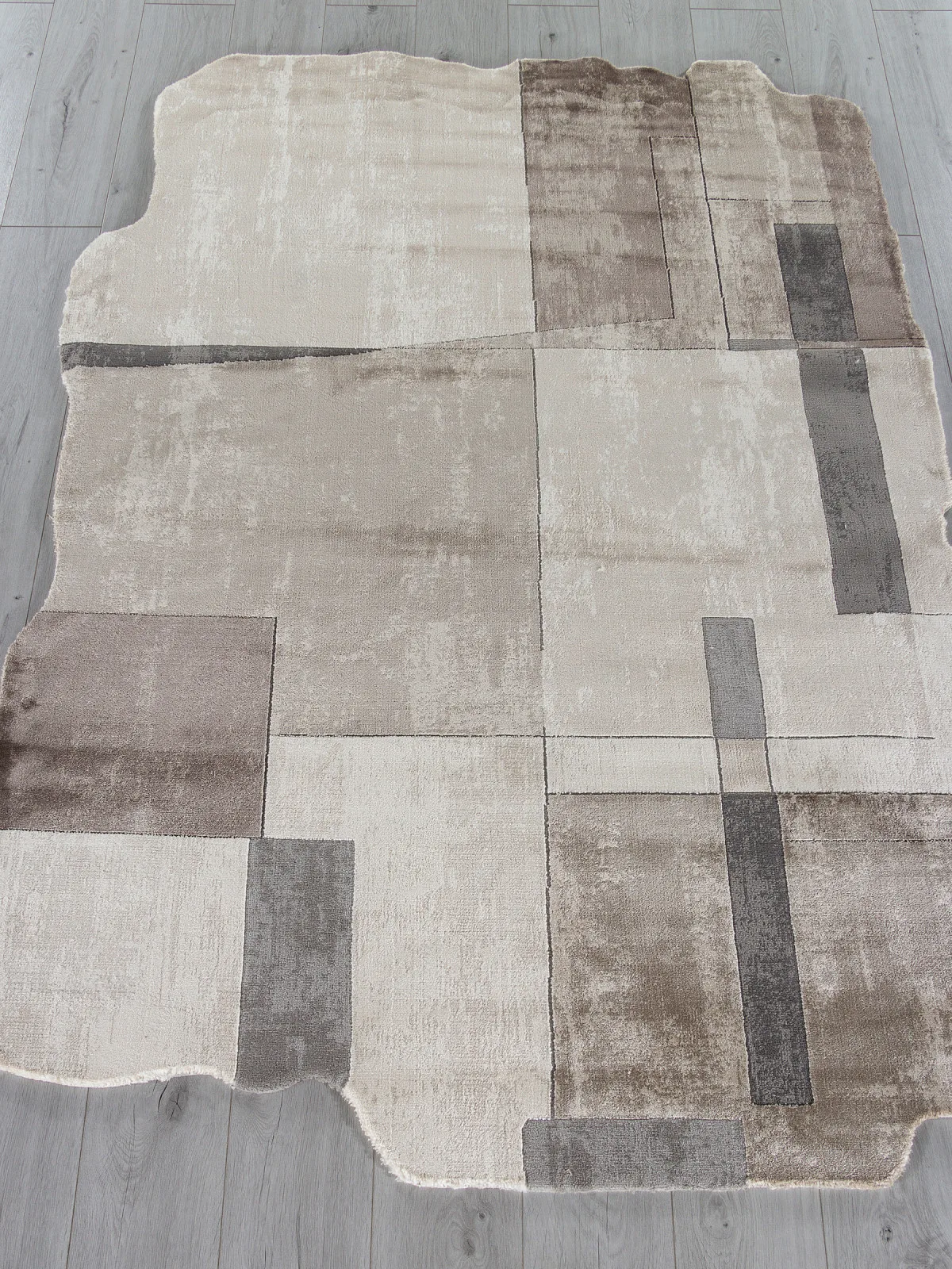 Современный ковер SAFIR 00838C - GREY / BROWN Heat-set Турция
