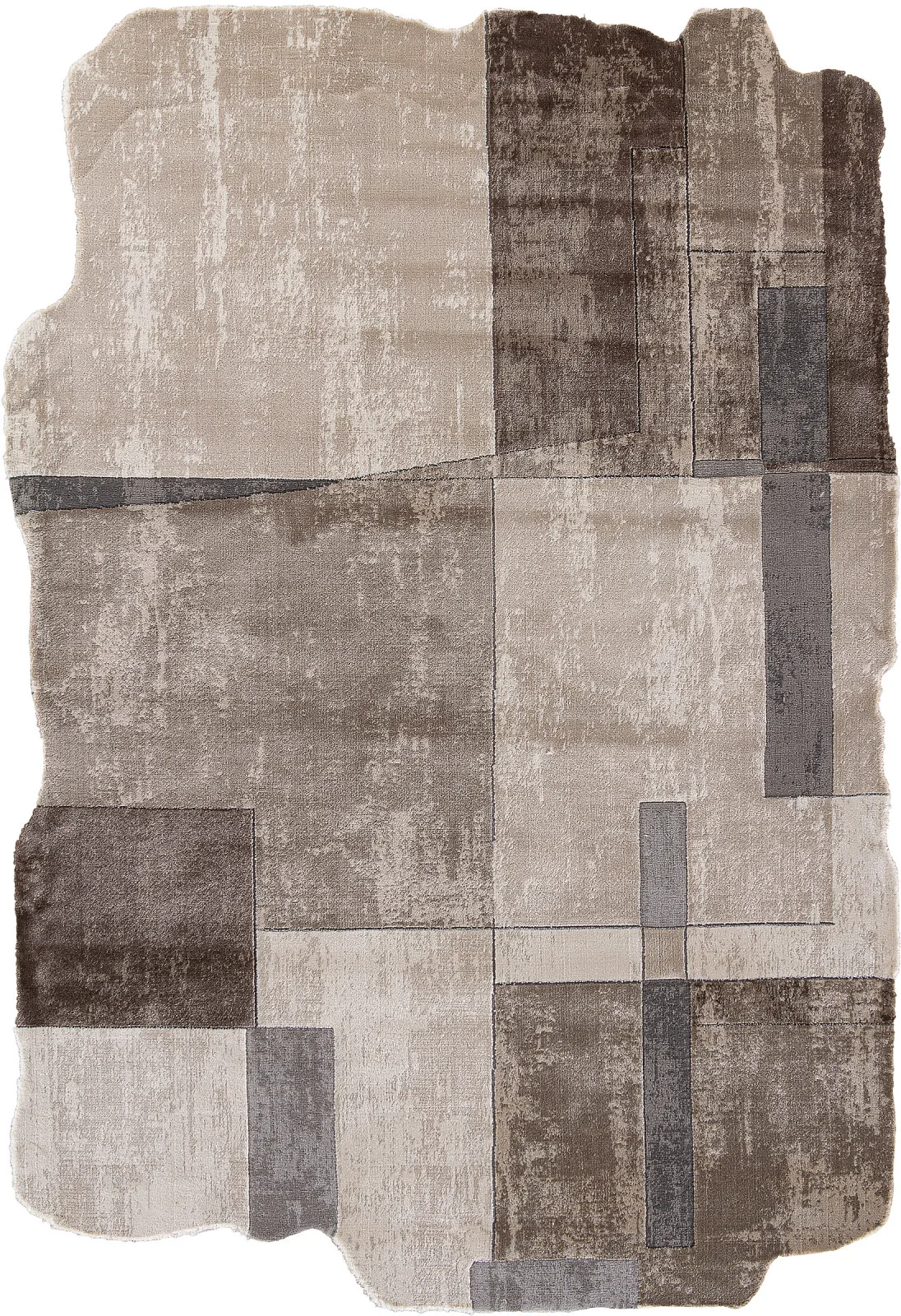 Современный ковер SAFIR 00838C - GREY / BROWN Heat-set Турция