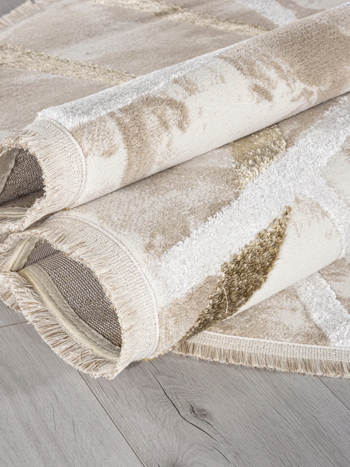 Современный ковер MOSSO 27248A - CREAM / BEIGE Heat-set Турция