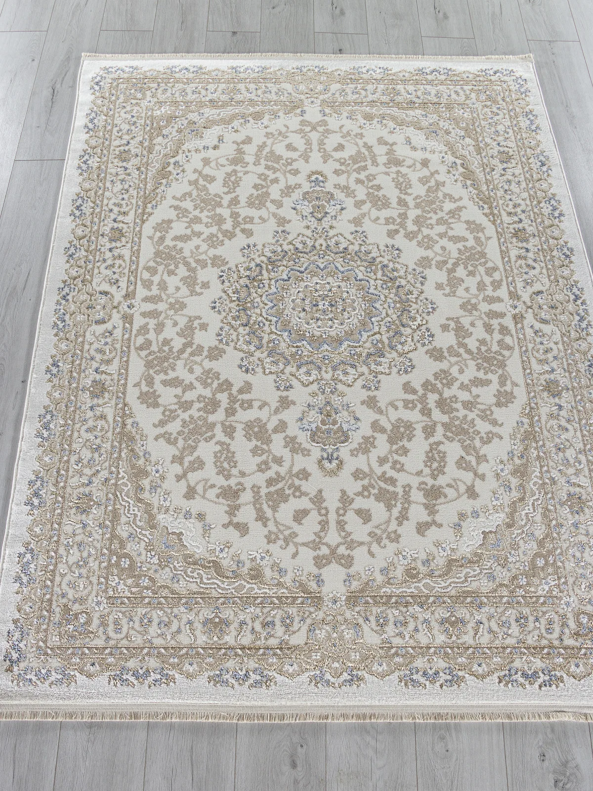 Классический ковер MOSSO 27239A - CREAM / BLUE Heat-set Турция