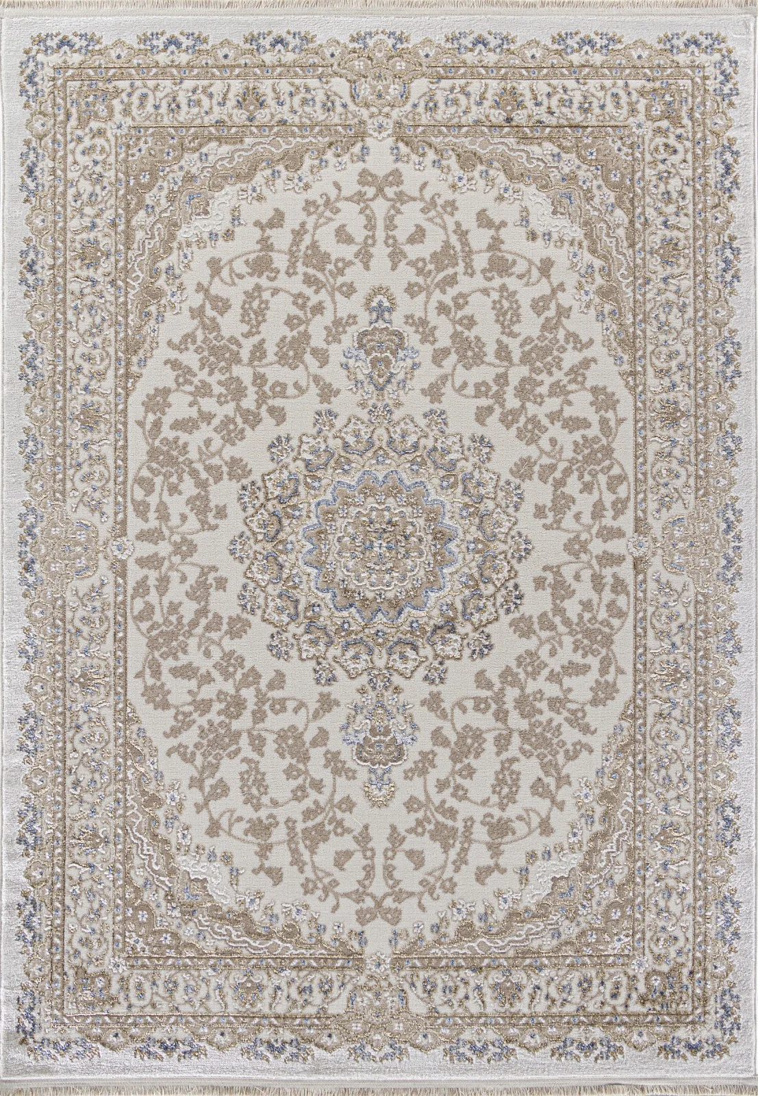 Классический ковер MOSSO 27239A - CREAM / BLUE Heat-set Турция
