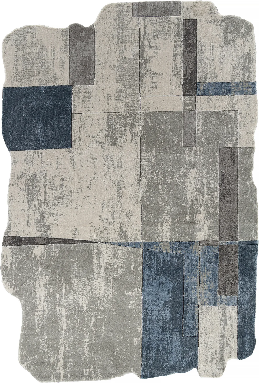 Современный ковер SAFIR 00838T - GREY / BLUE Heat-set Турция