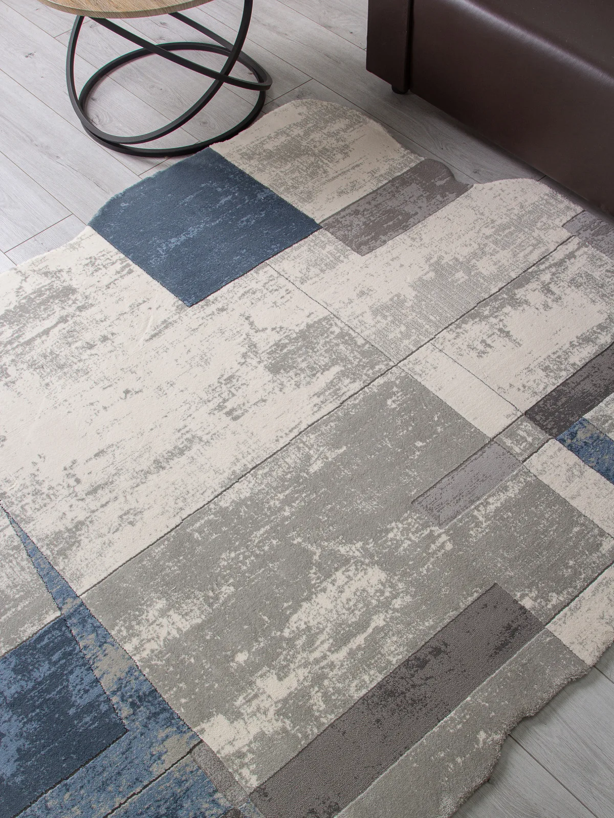 Современный ковер SAFIR 00838T - GREY / BLUE Heat-set Турция