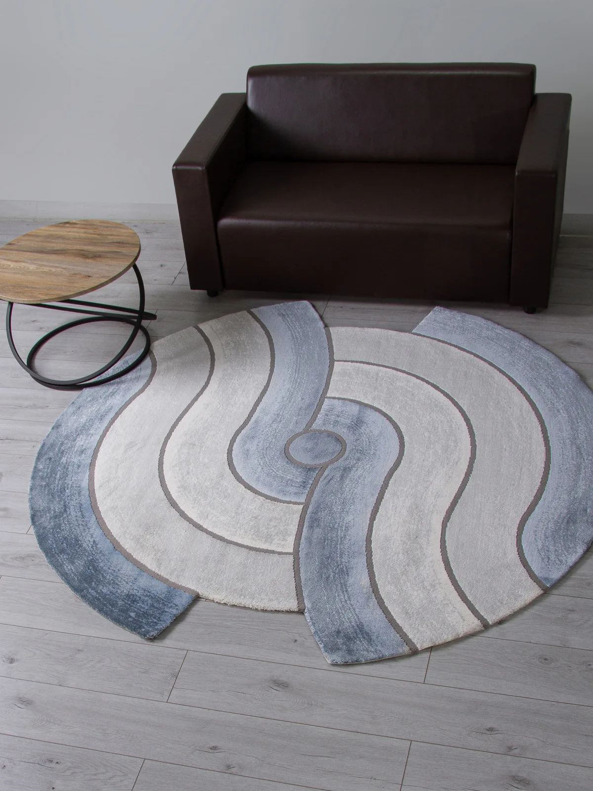 Современный ковер SAFIR 00836T - GREY / BLUE Heat-set Турция