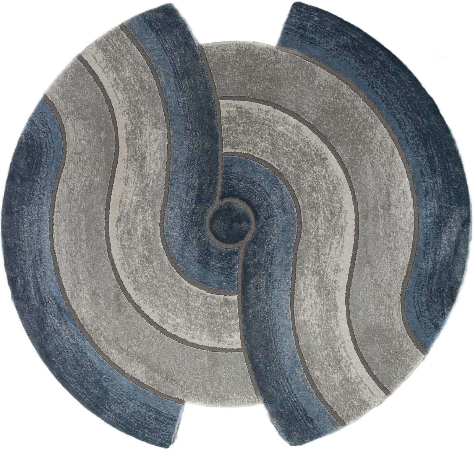 Современный ковер SAFIR 00836T - GREY / BLUE Heat-set Турция