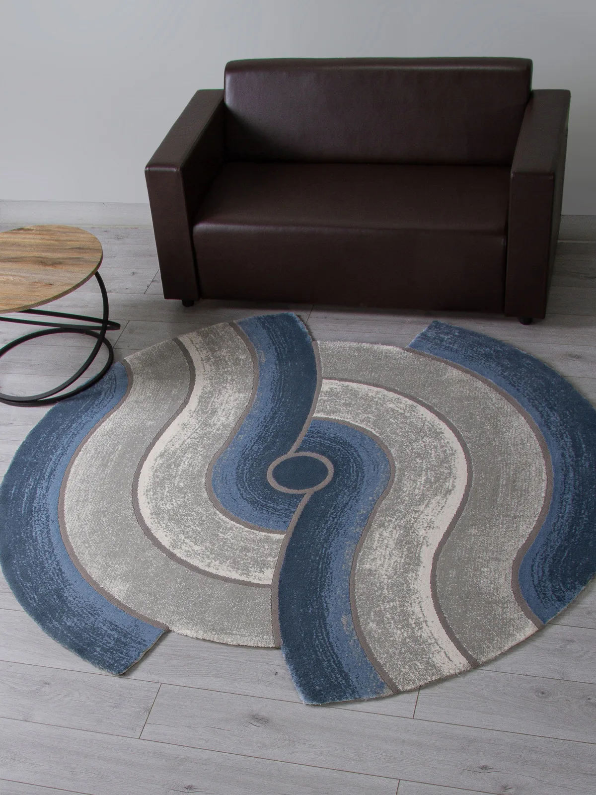 Современный ковер SAFIR 00836T - GREY / BLUE Heat-set Турция