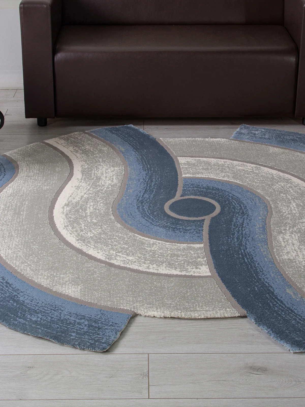 Современный ковер SAFIR 00836T - GREY / BLUE Heat-set Турция