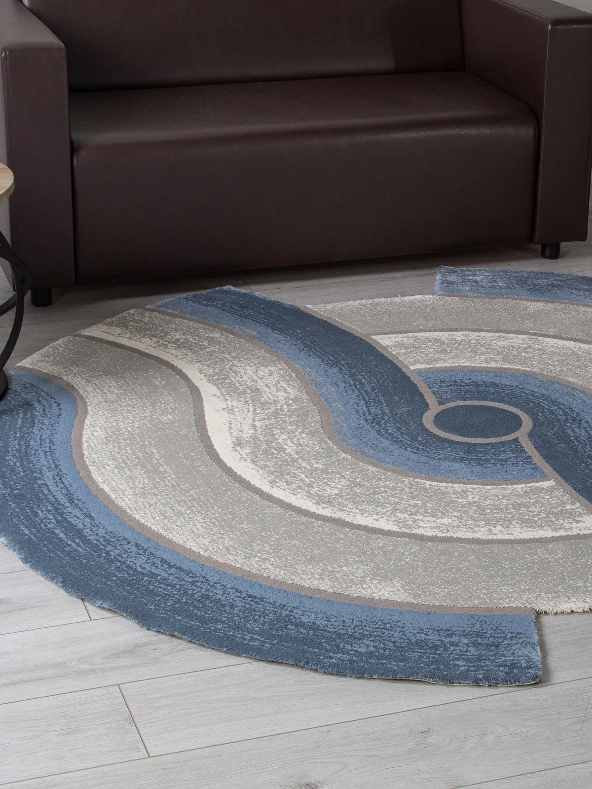 Современный ковер SAFIR 00836T - GREY / BLUE Heat-set Турция
