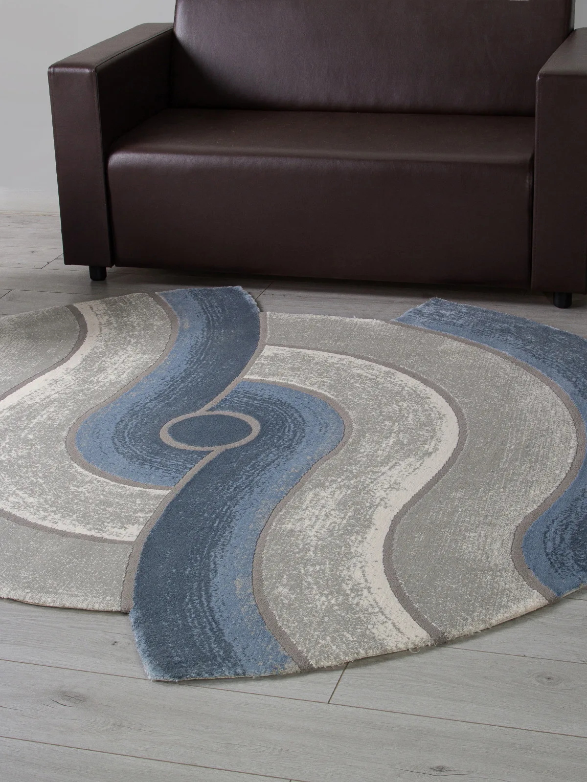 Современный ковер SAFIR 00836T - GREY / BLUE Heat-set Турция