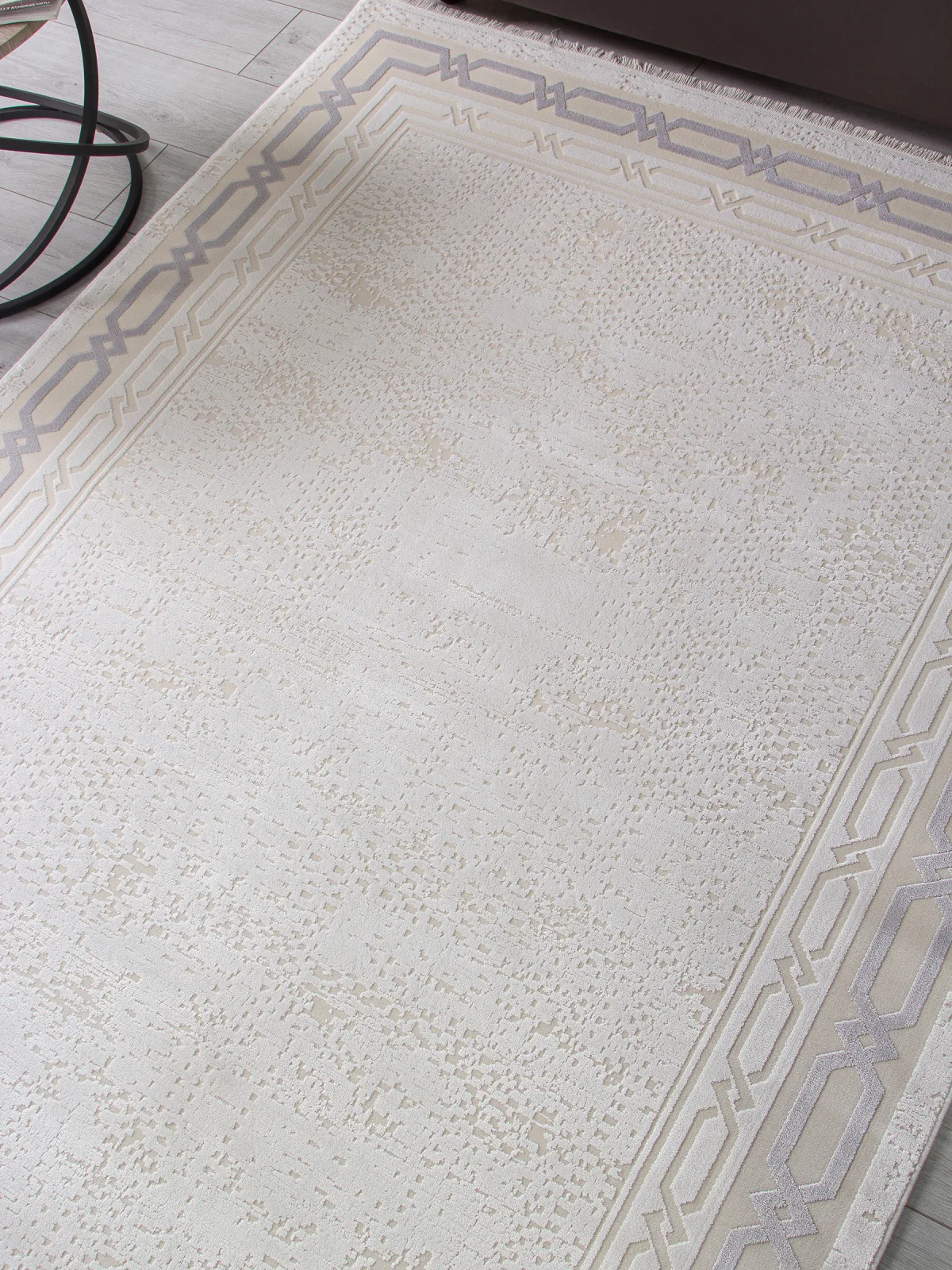 Современный ковер ANATOLIA 34069A - WHITE / BEIGE вискоза Турция