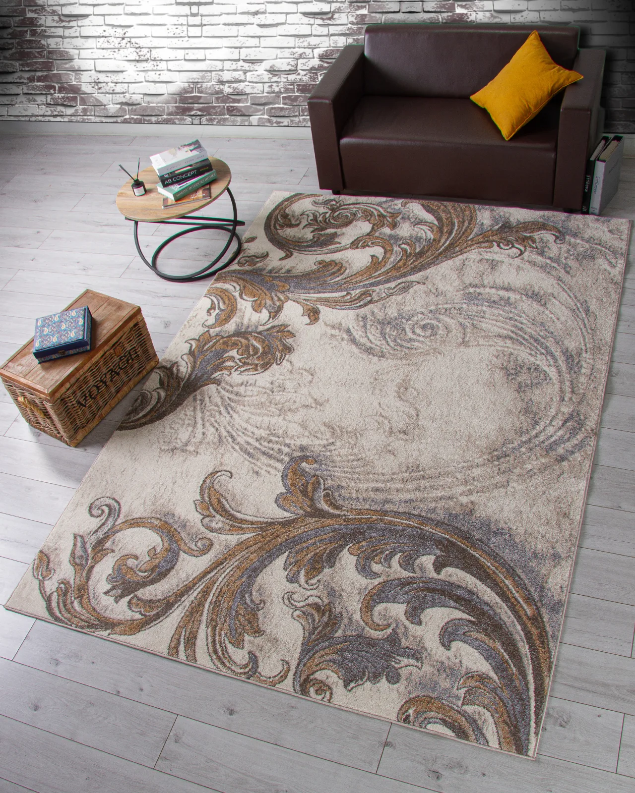 Классический ковер TORNADO D754 - BEIGE 2 фризе Россия