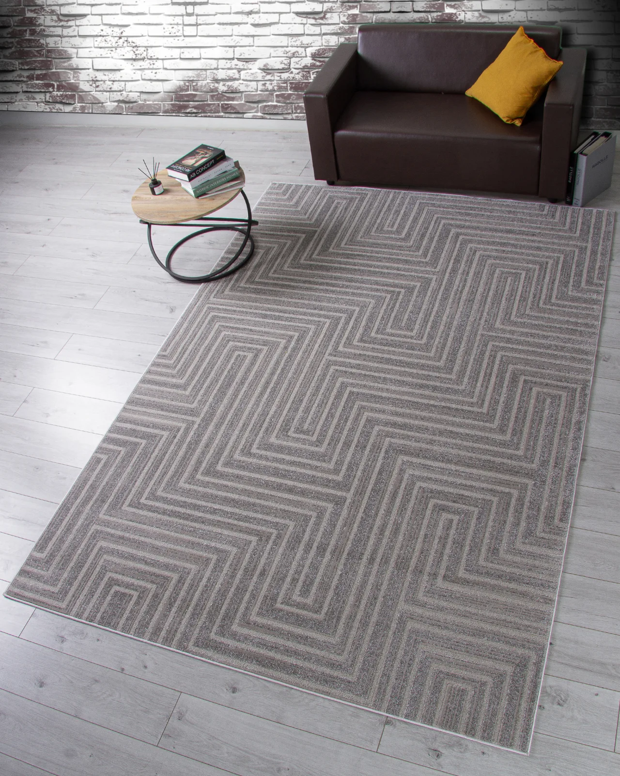 Современный ковер DIOS F412 - LIGHT GRAY Heat-set Россия